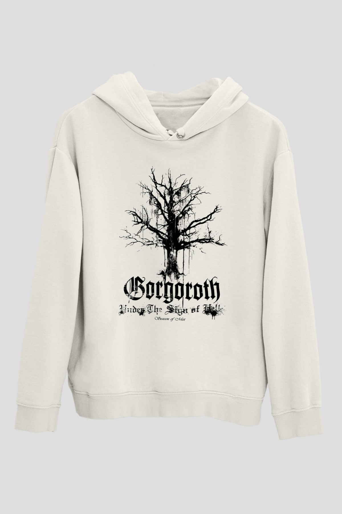Gorgoroth Beyaz Unisex Kapşonlu Sweatshirt
