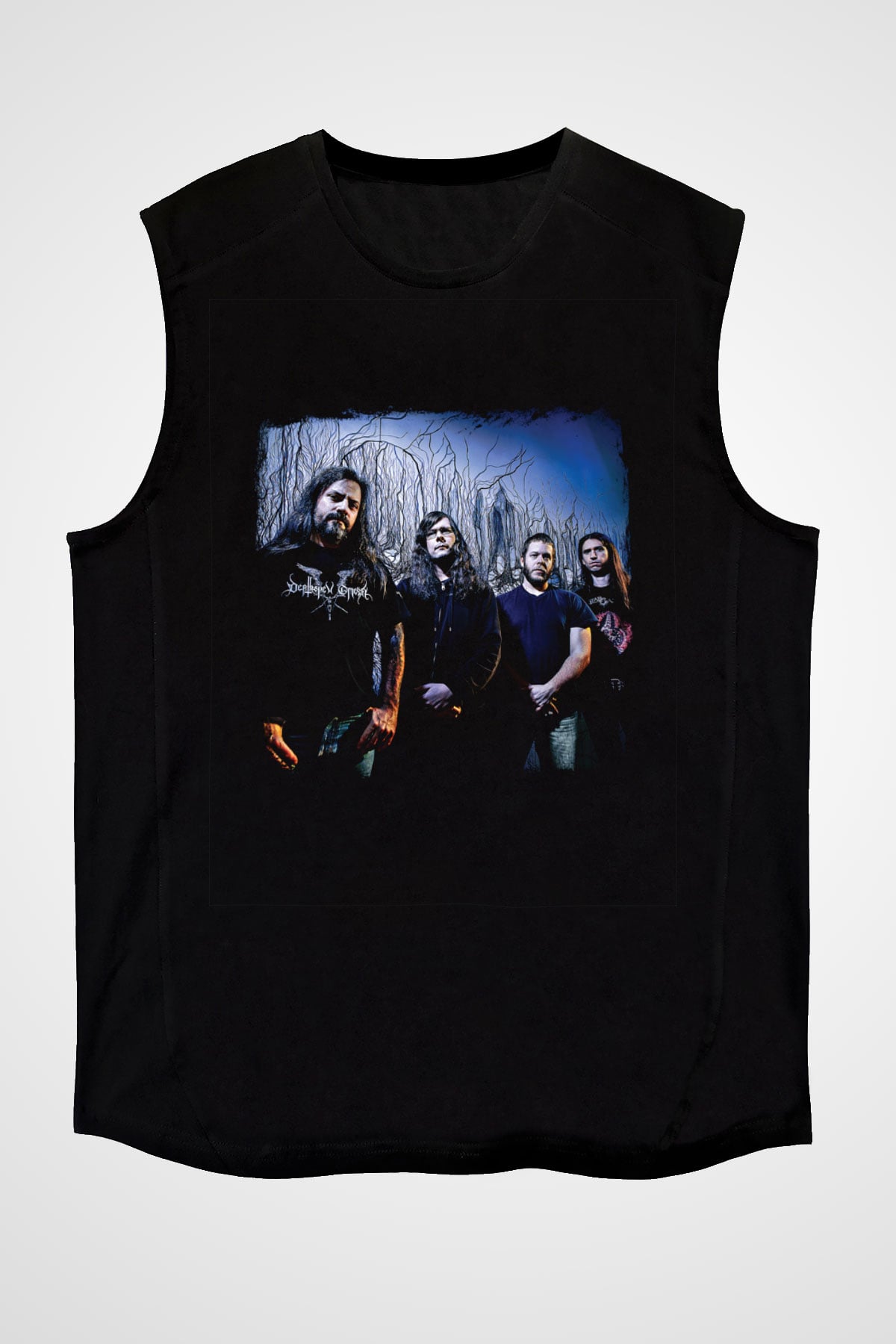 Gorguts Baskılı Unisex Siyah Kolsuz Tişört
