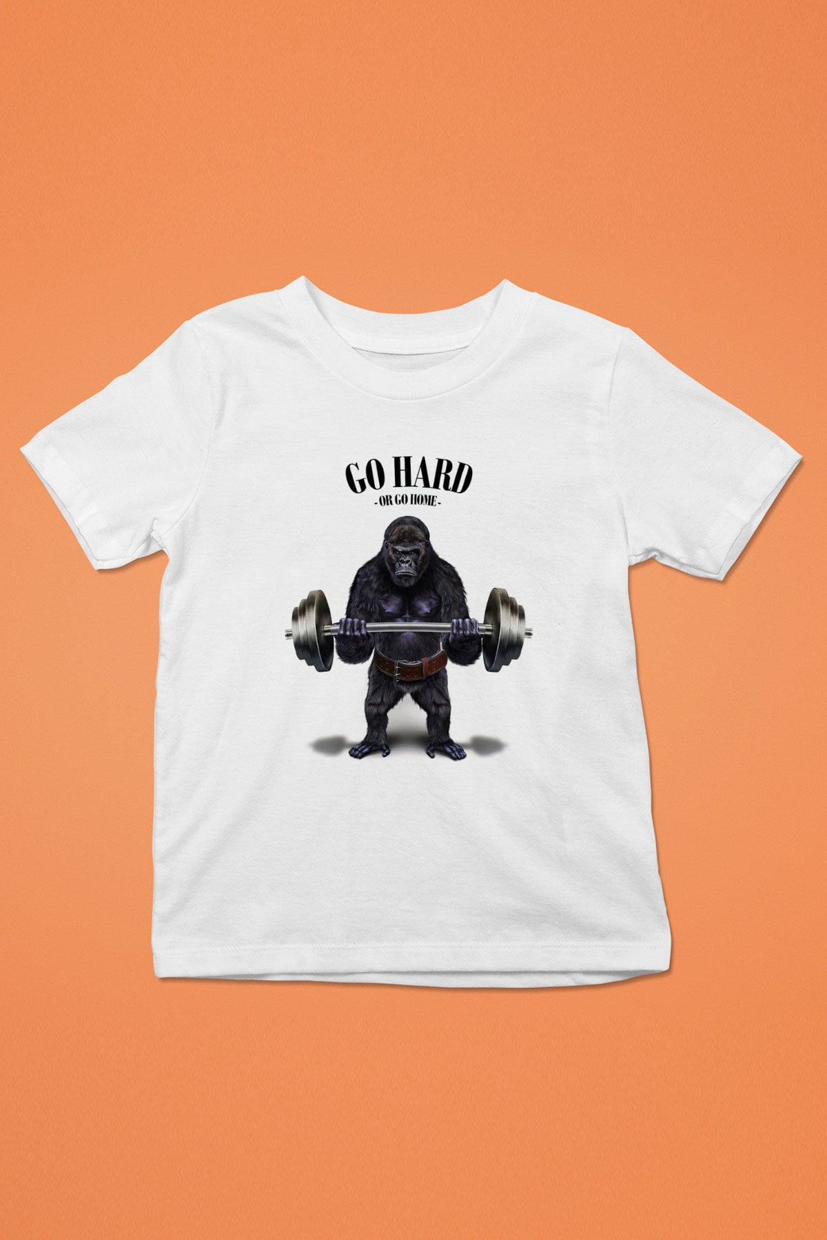 Goril Beyaz Unisex Çocuk Tişört
