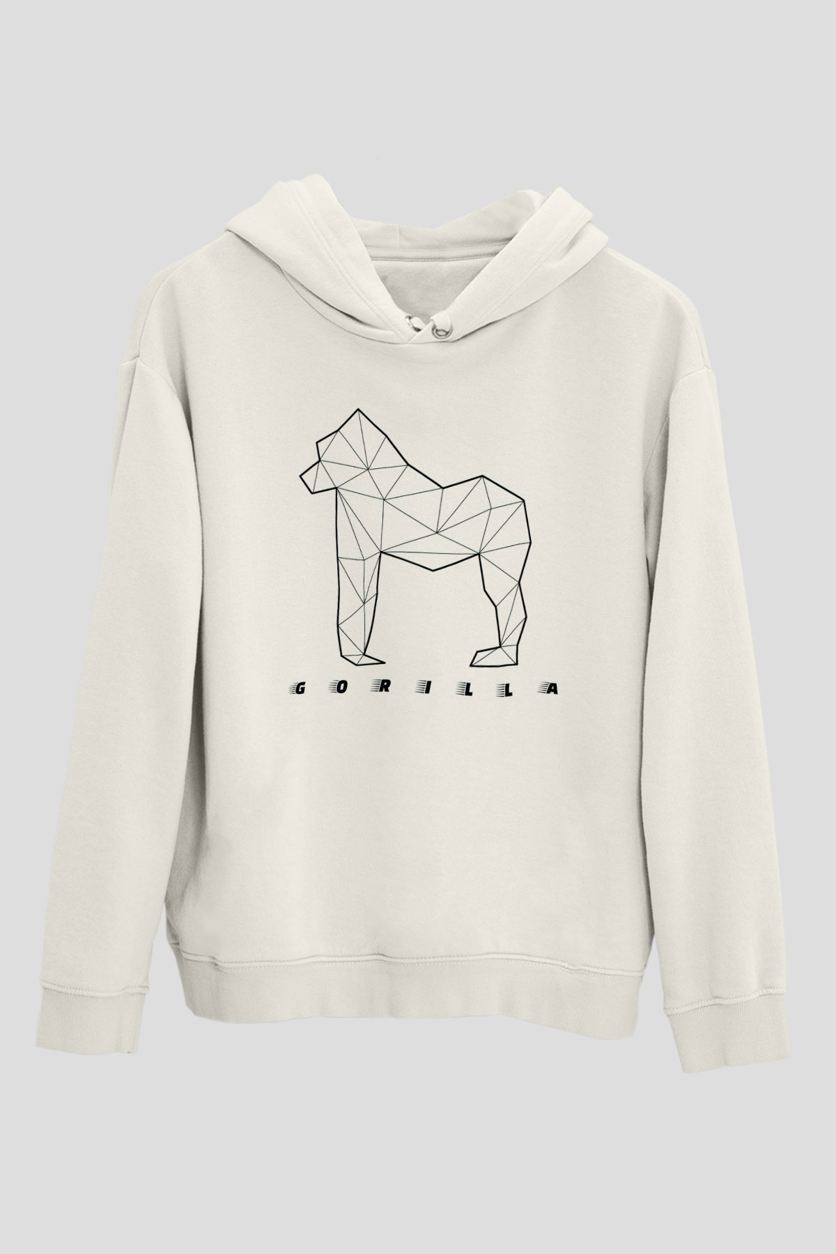 Goril Beyaz Unisex Hoodie