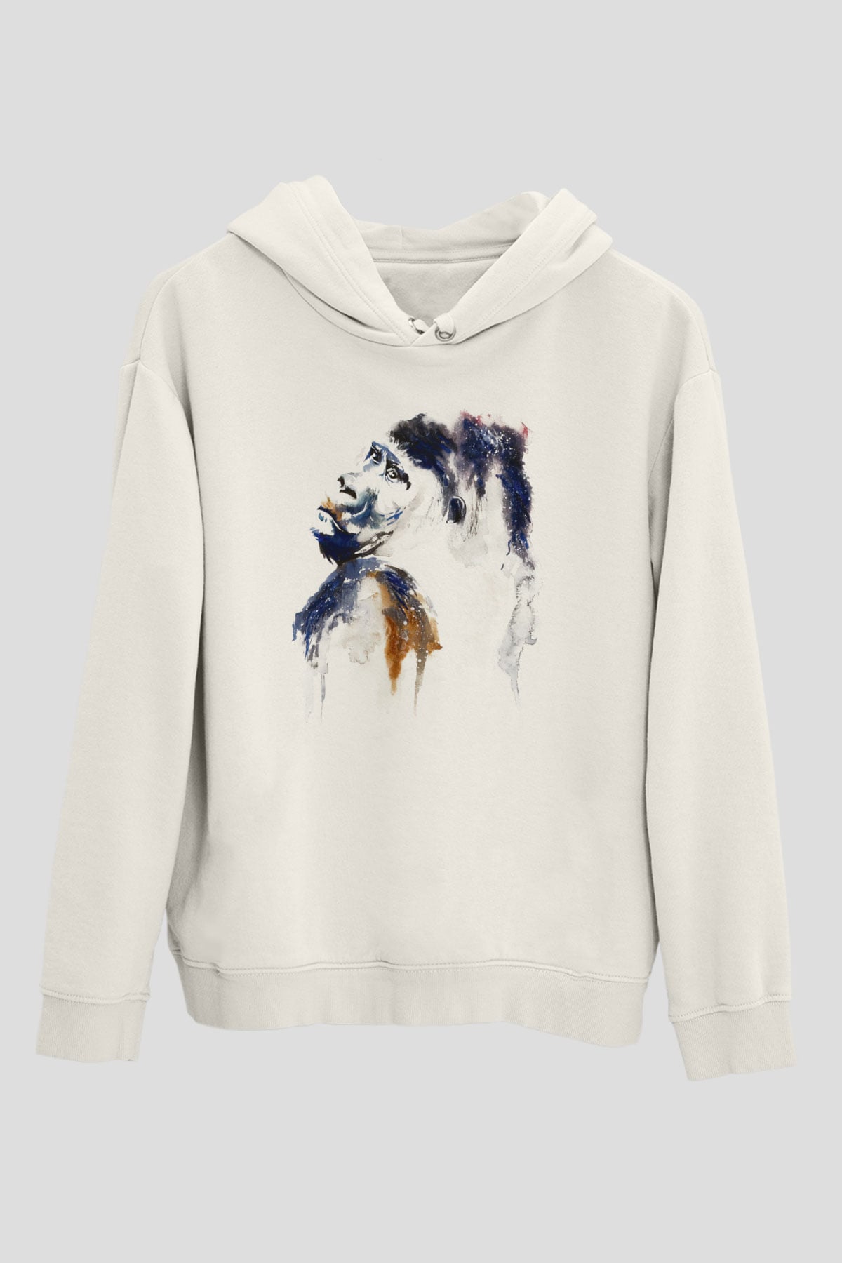 Goril Beyaz Unisex Hoodie