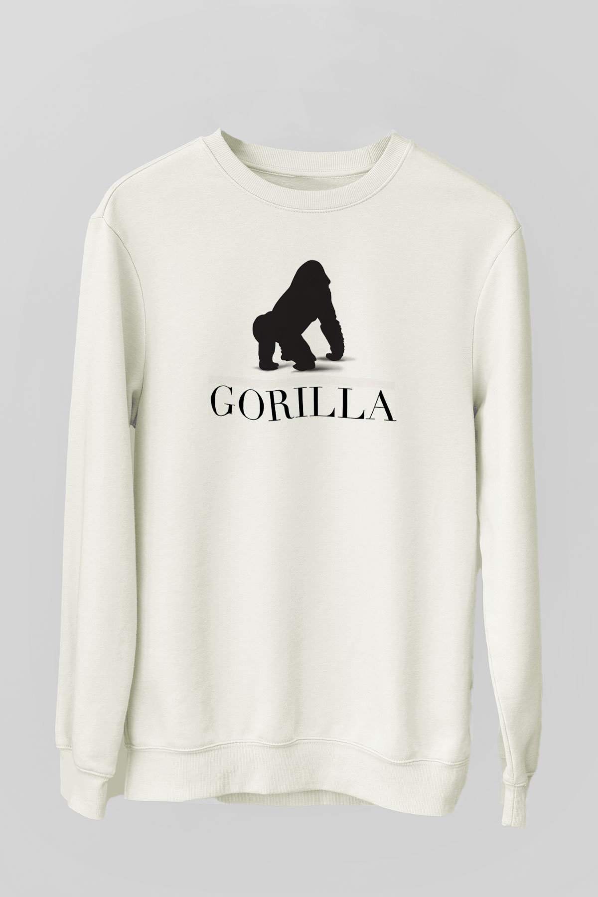 Goril Beyaz Unisex Sweatshirt