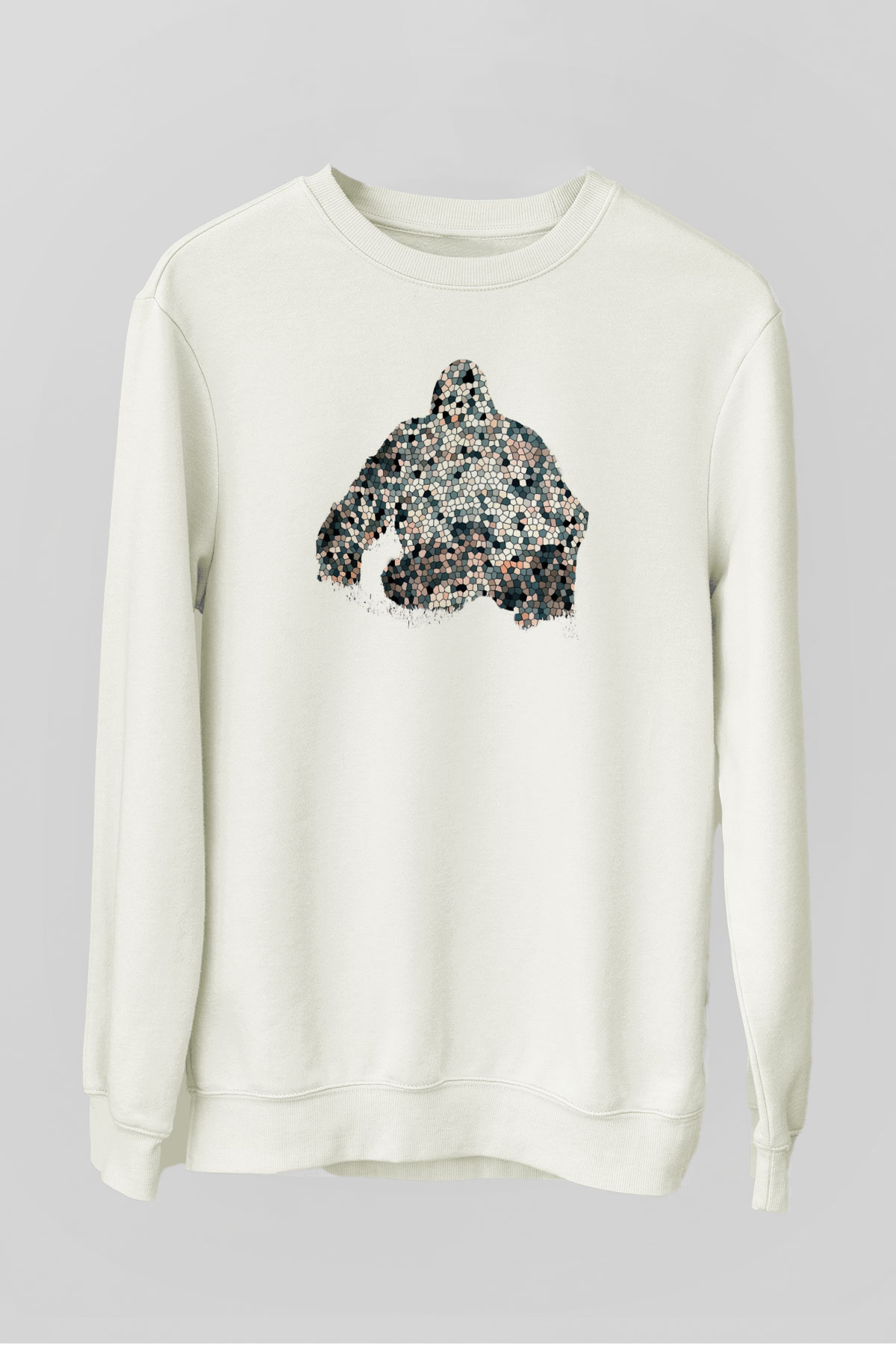 Goril Beyaz Unisex Sweatshirt