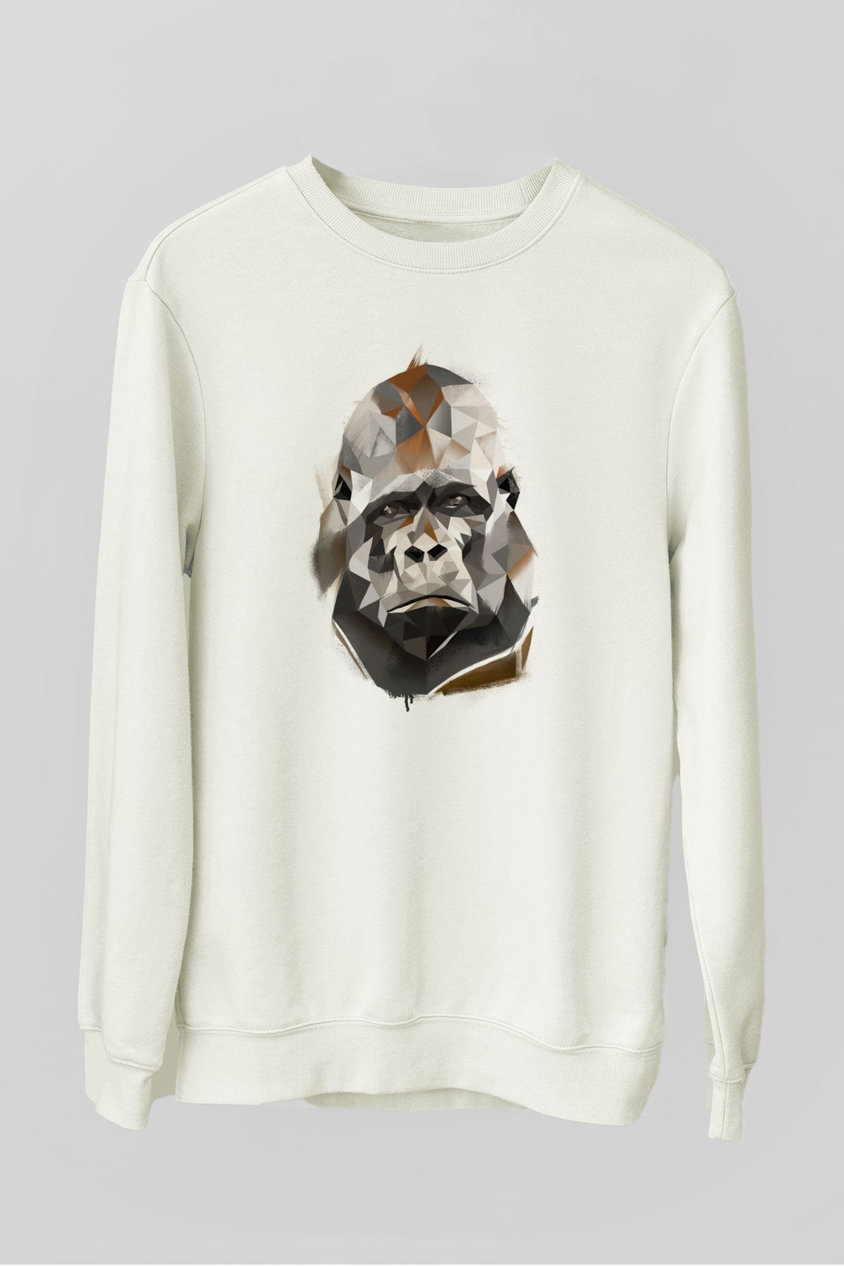 Goril Beyaz Unisex Sweatshirt