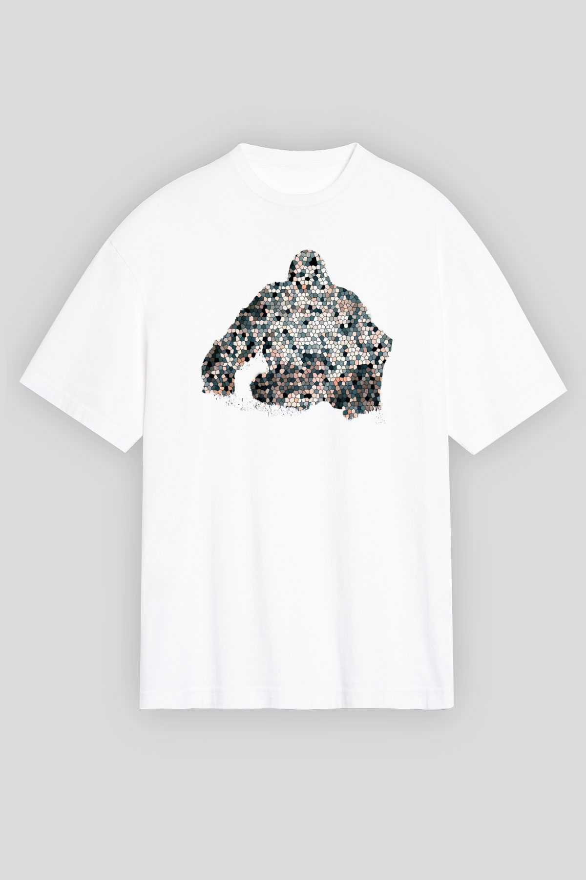 Goril Beyaz Unisex Tişört T-Shirt - TişörtFabrikası