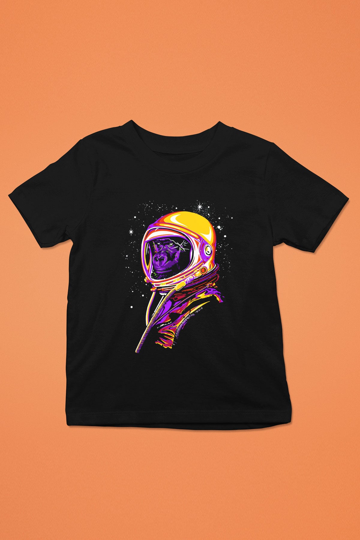 Goril Siyah Unisex Çocuk Tişört
