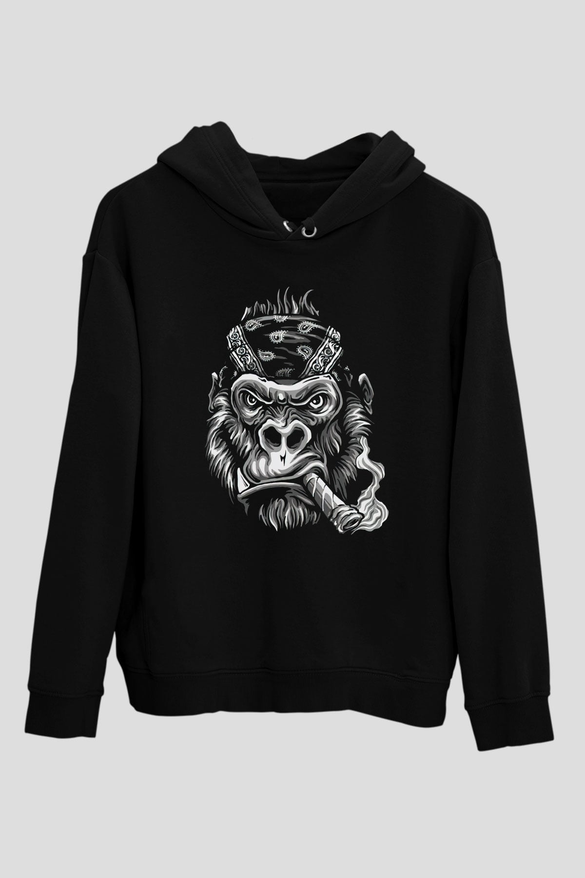Goril Siyah Unisex Hoodie