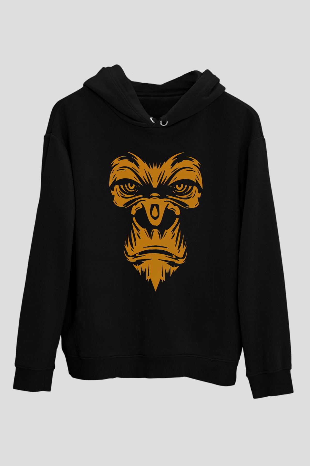 Goril Siyah Unisex Hoodie