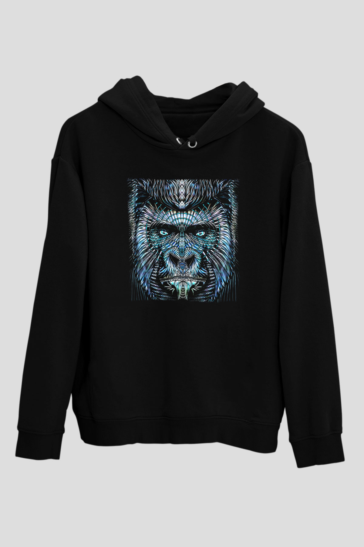Goril Siyah Unisex Hoodie