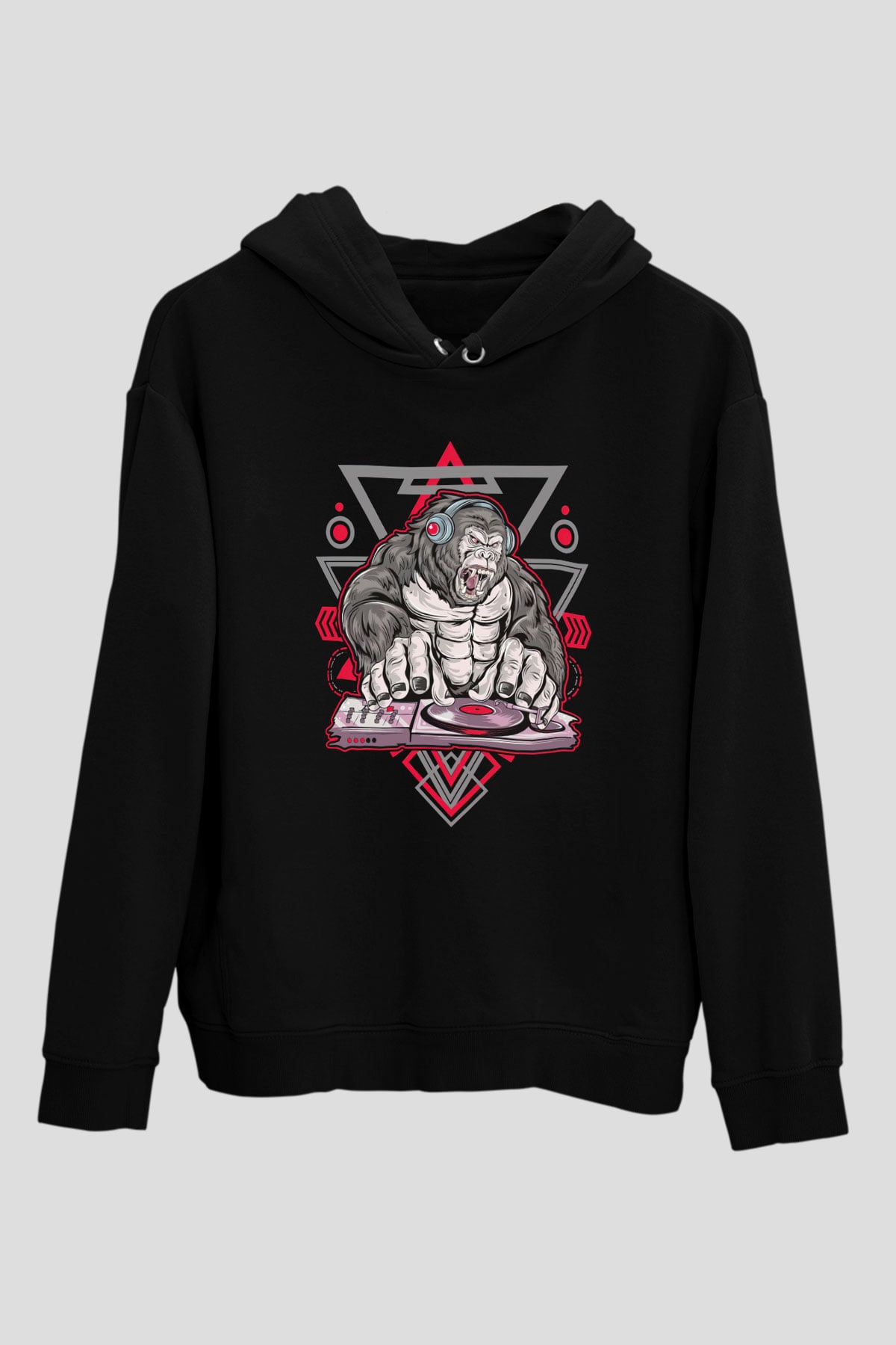 Goril Siyah Unisex Hoodie