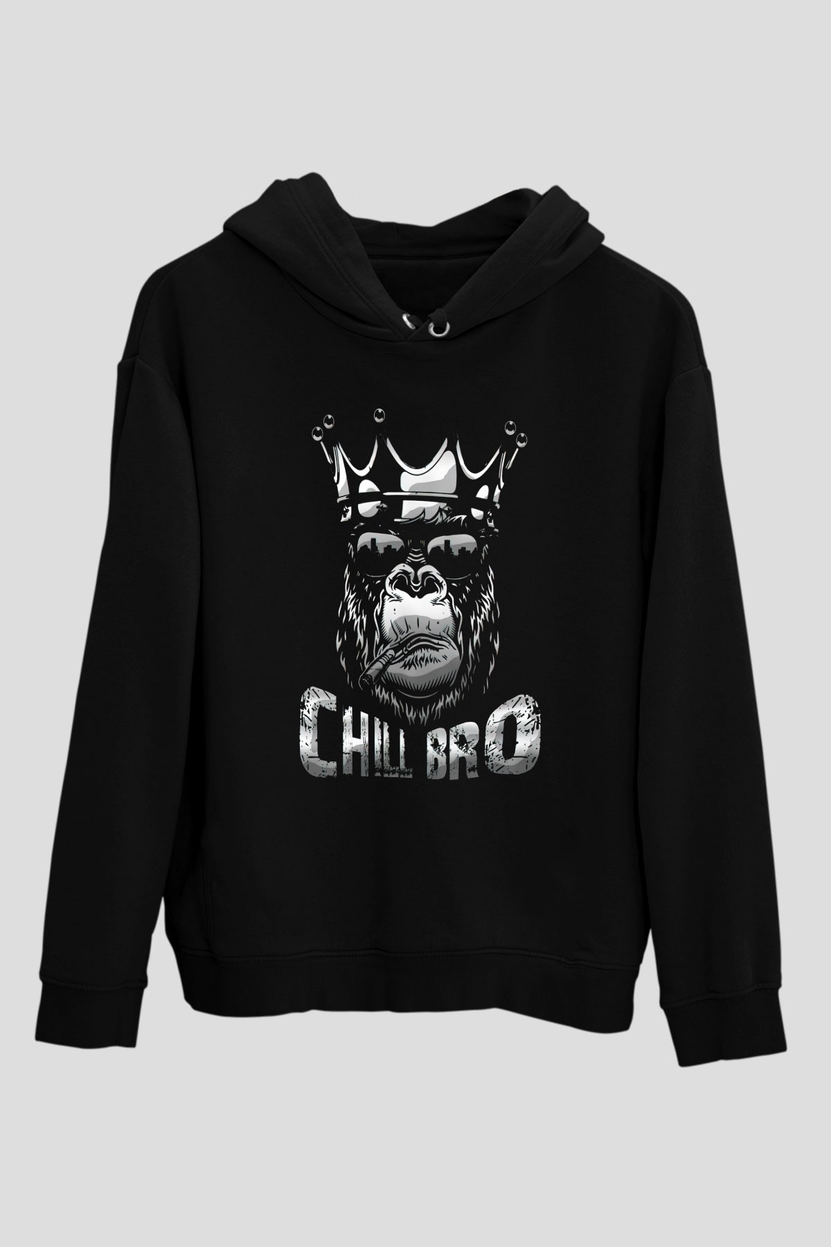 Goril Siyah Unisex Hoodie