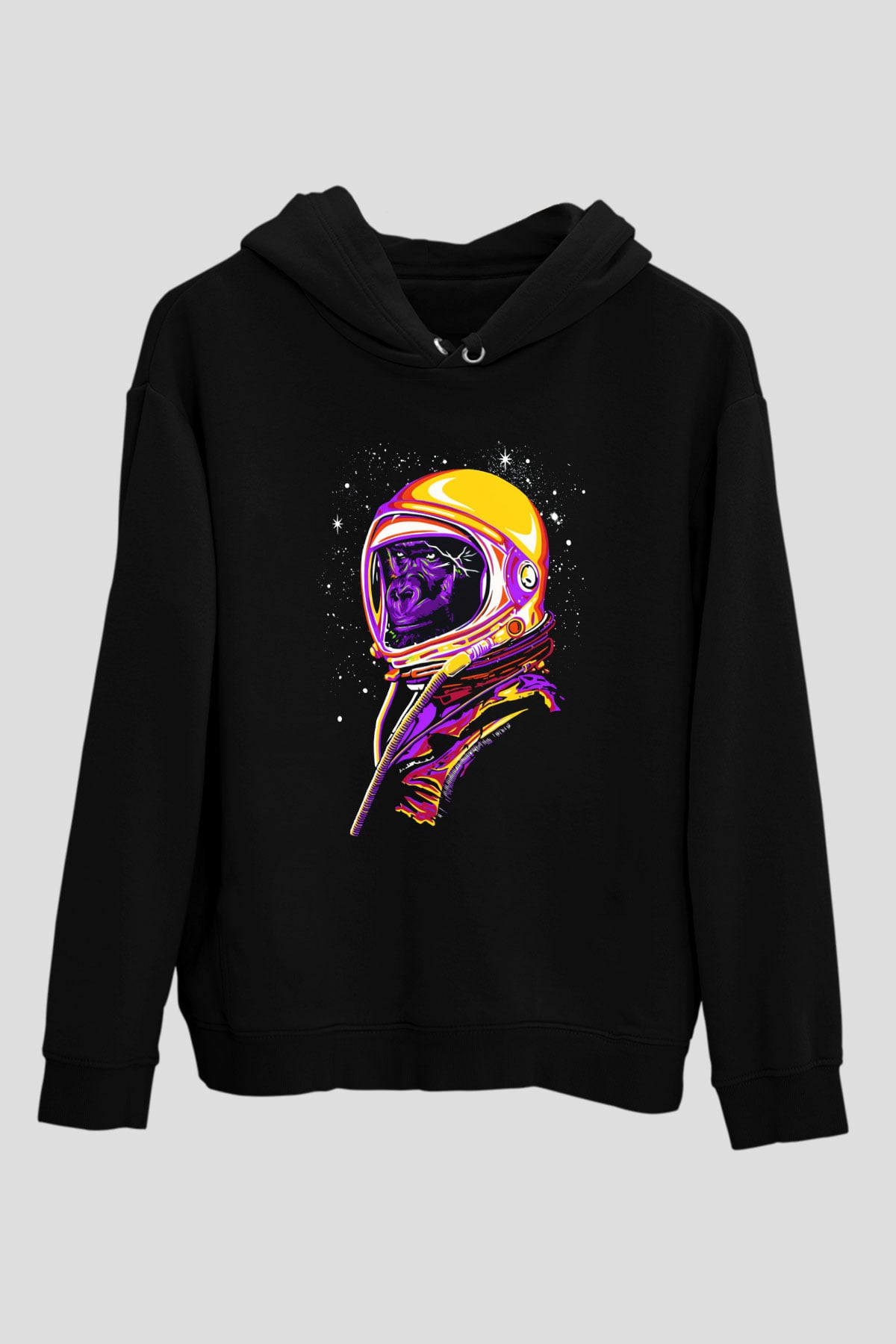 Goril Siyah Unisex Hoodie