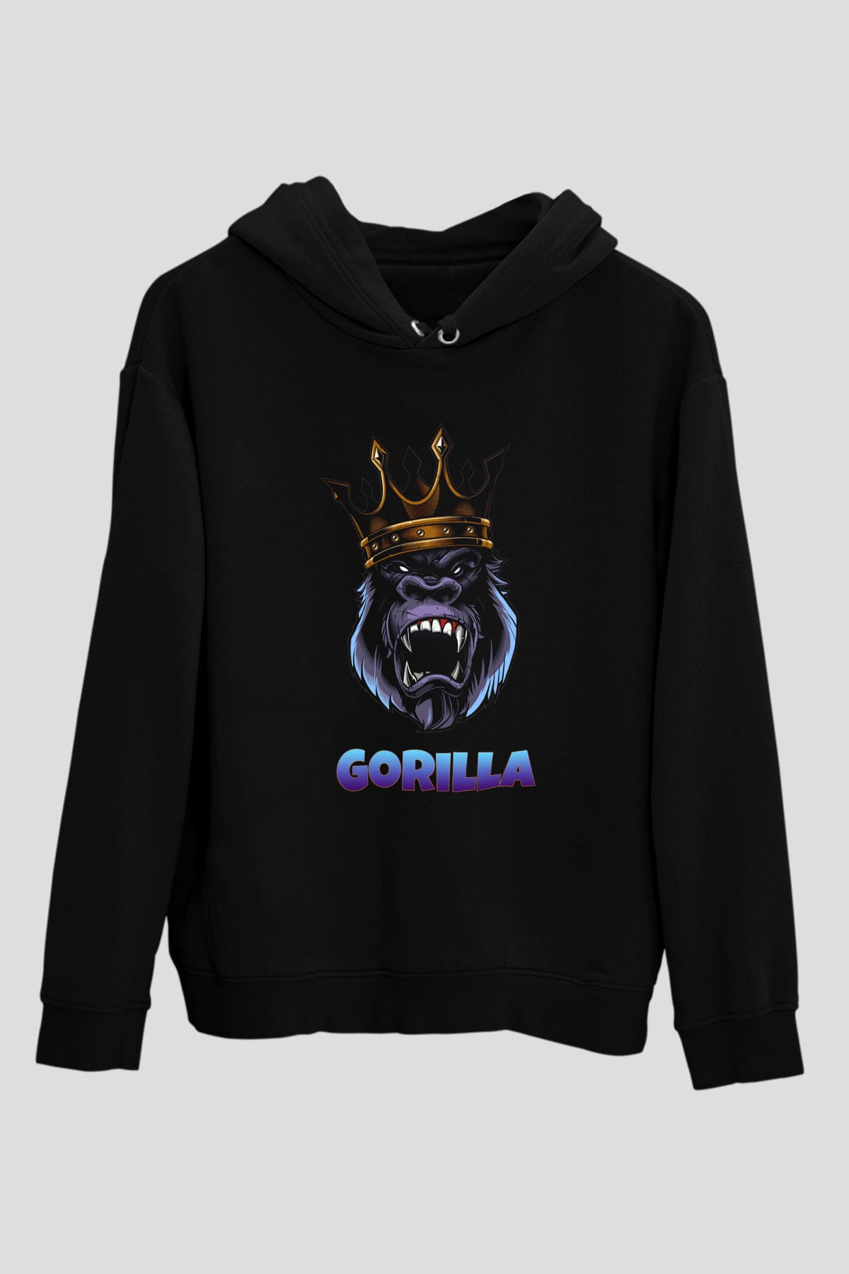 Goril Siyah Unisex Hoodie