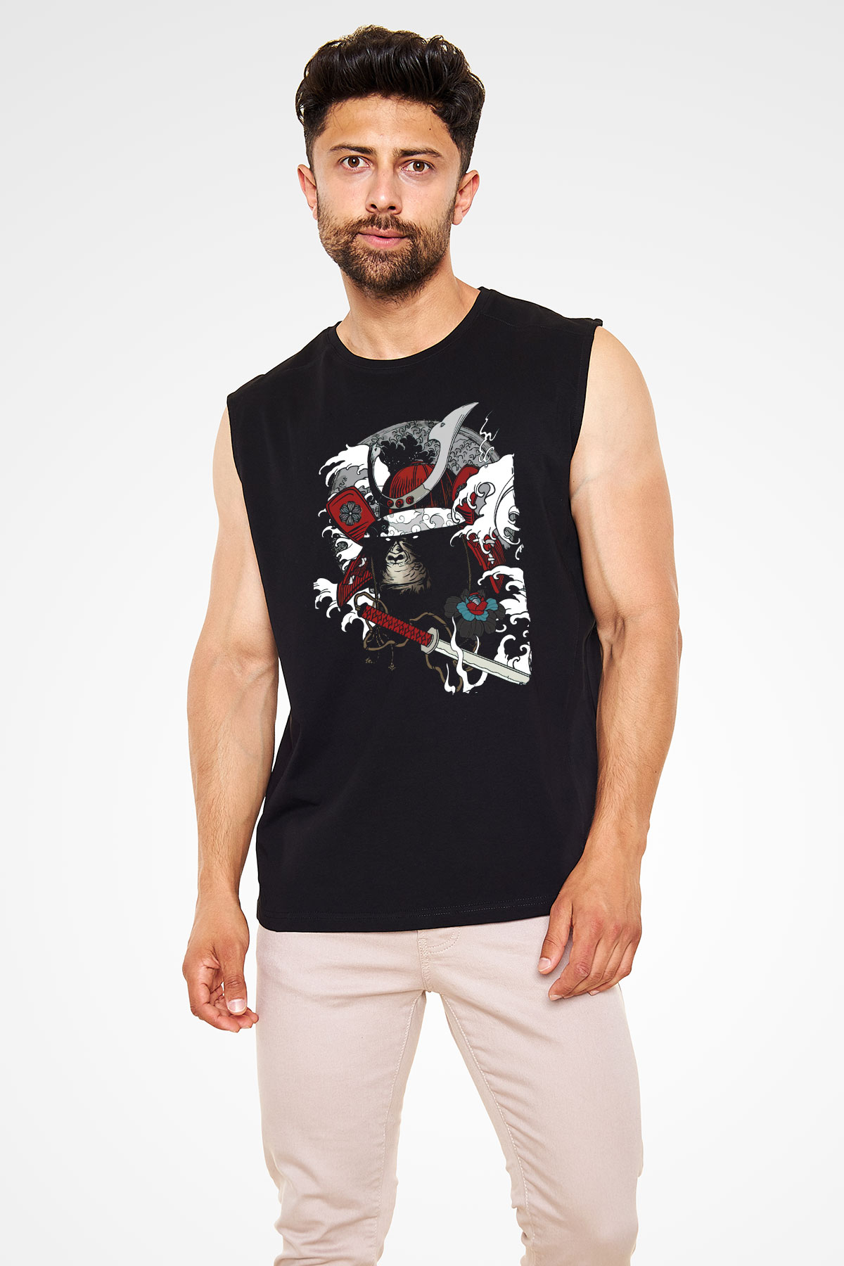 Goril Siyah Unisex Kolsuz Tişört