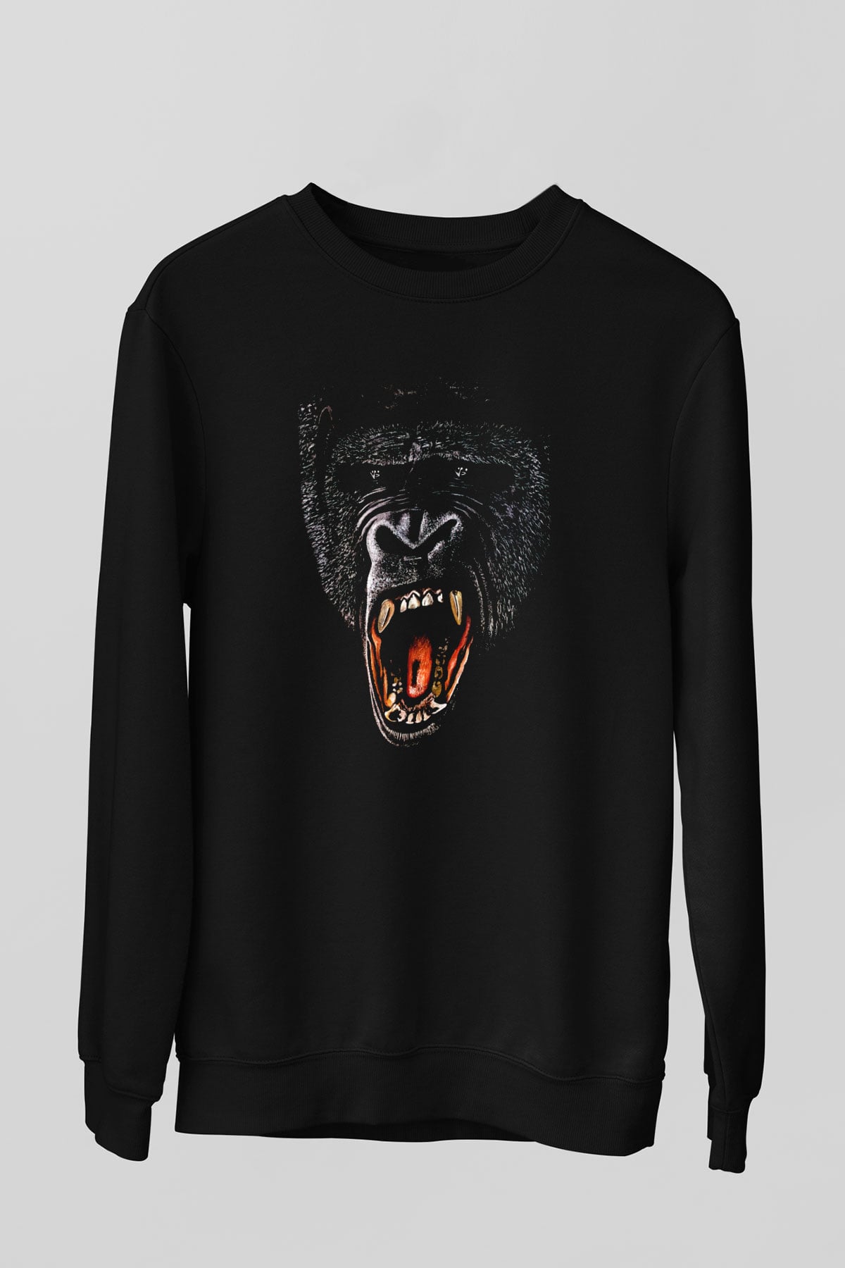 Goril Siyah Unisex Sweatshirt