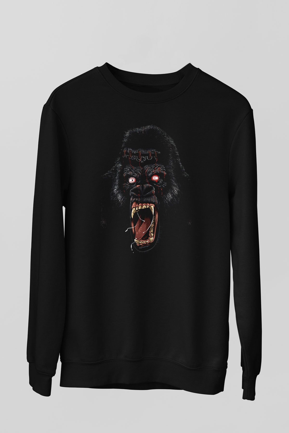 Goril Siyah Unisex Sweatshirt