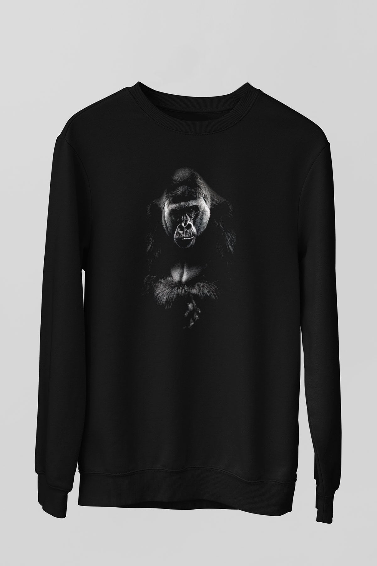 Goril Siyah Unisex Sweatshirt