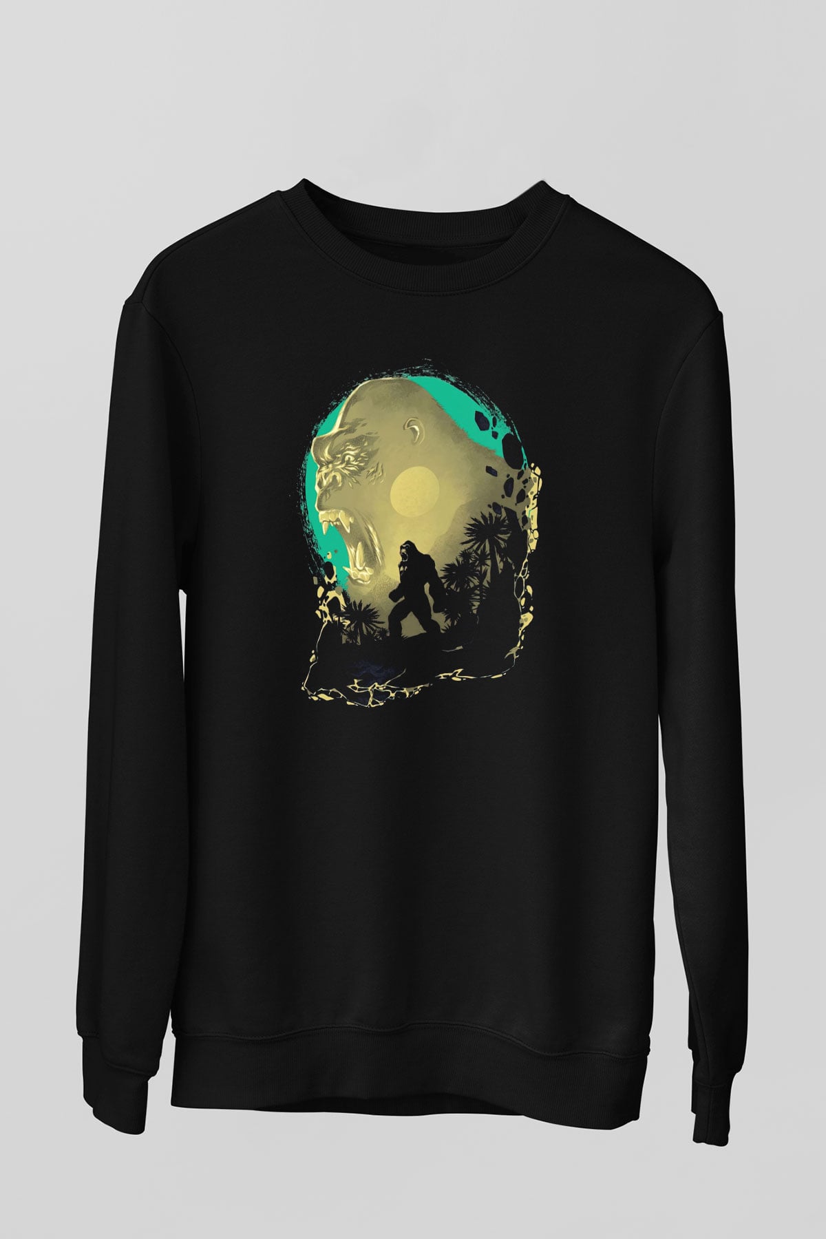 Goril Siyah Unisex Sweatshirt