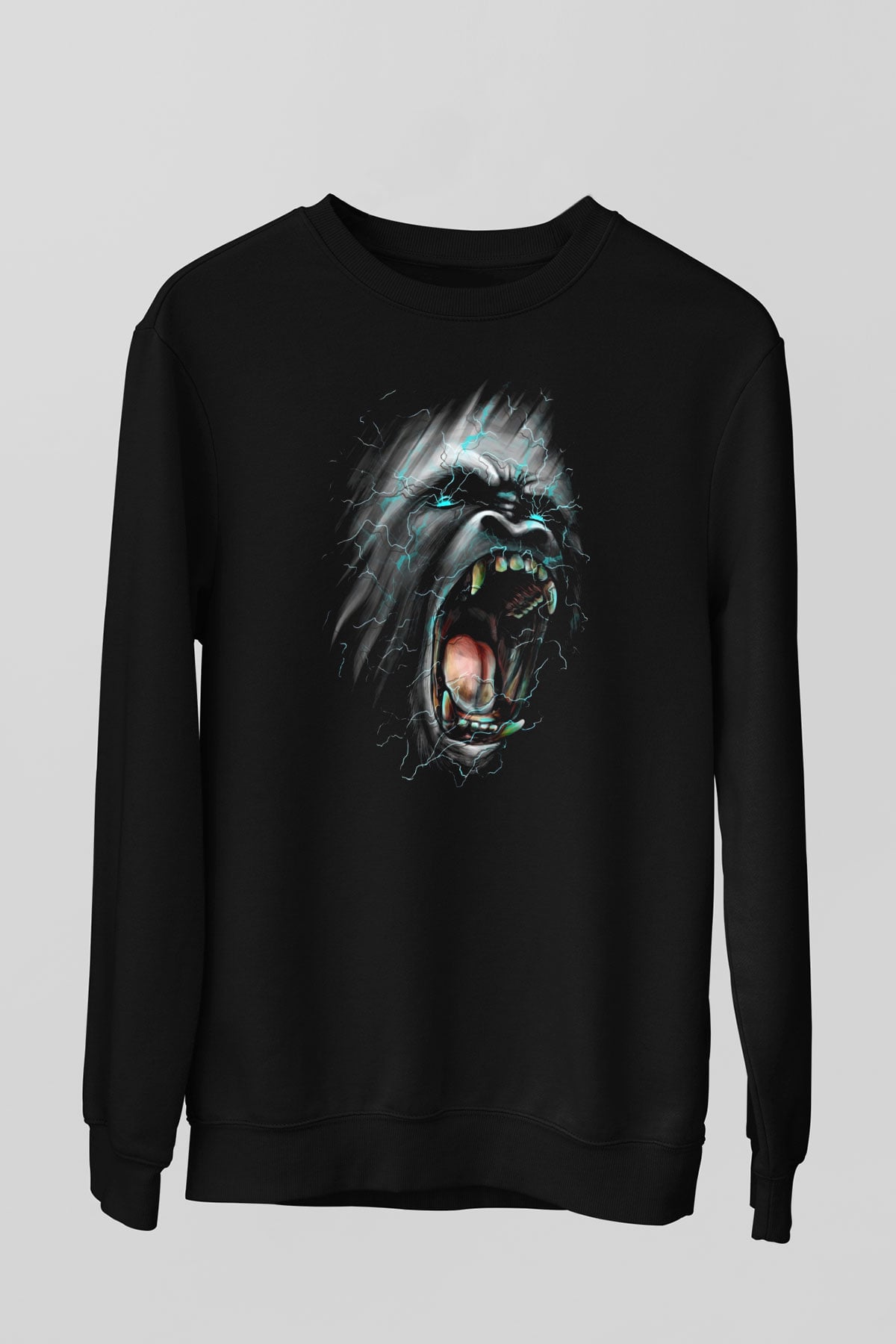 Goril Siyah Unisex Sweatshirt