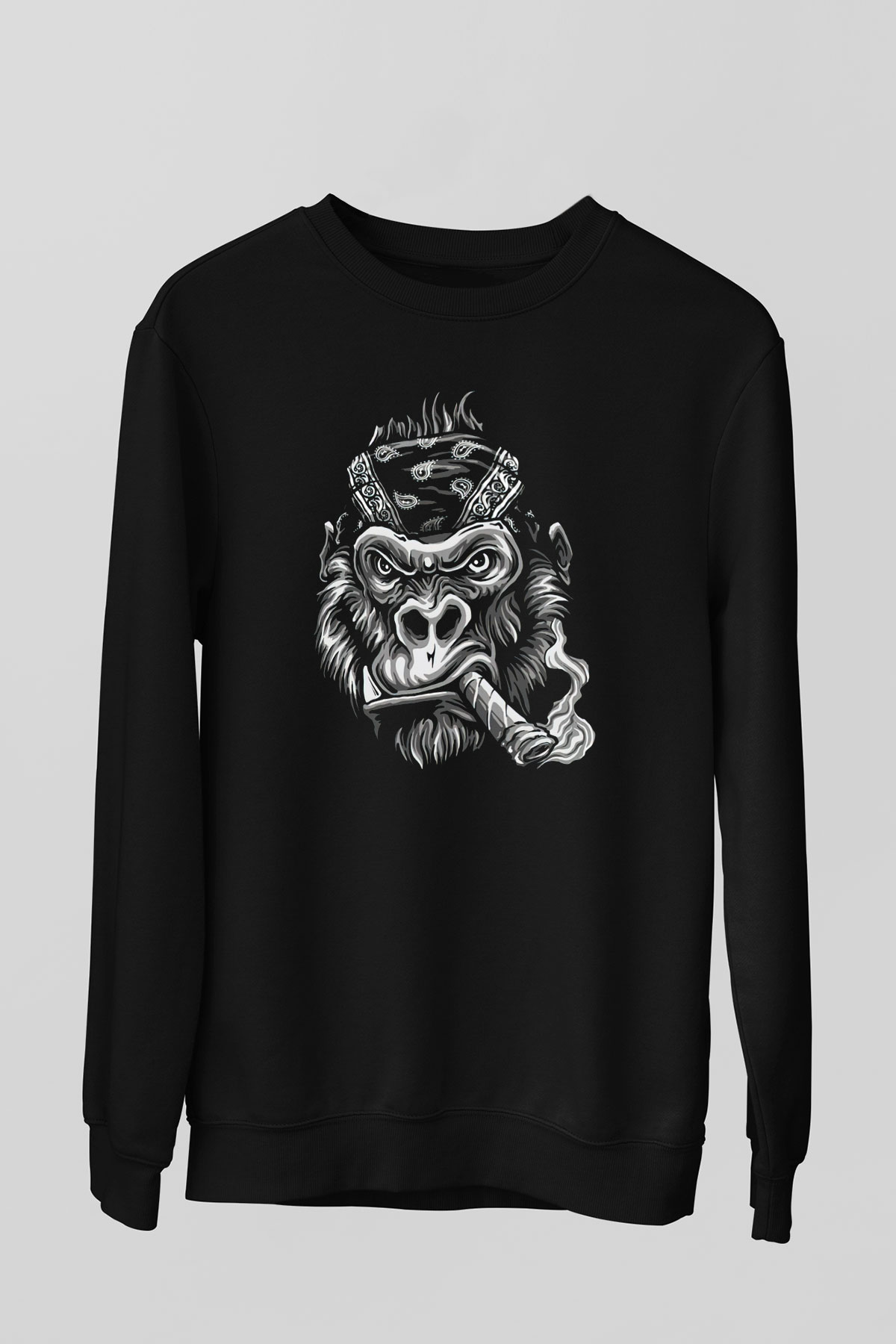 Goril Siyah Unisex Sweatshirt