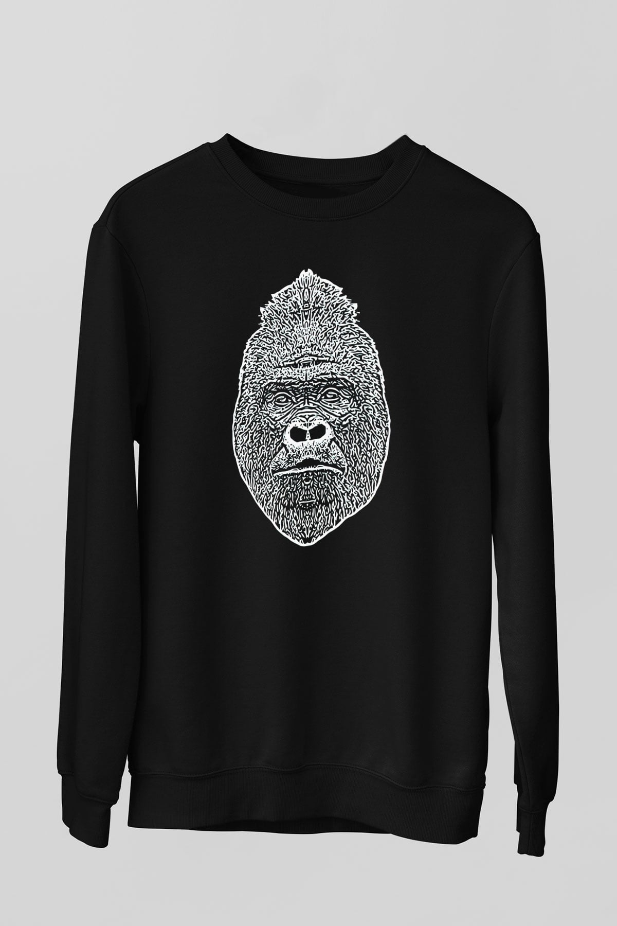 Goril Siyah Unisex Sweatshirt