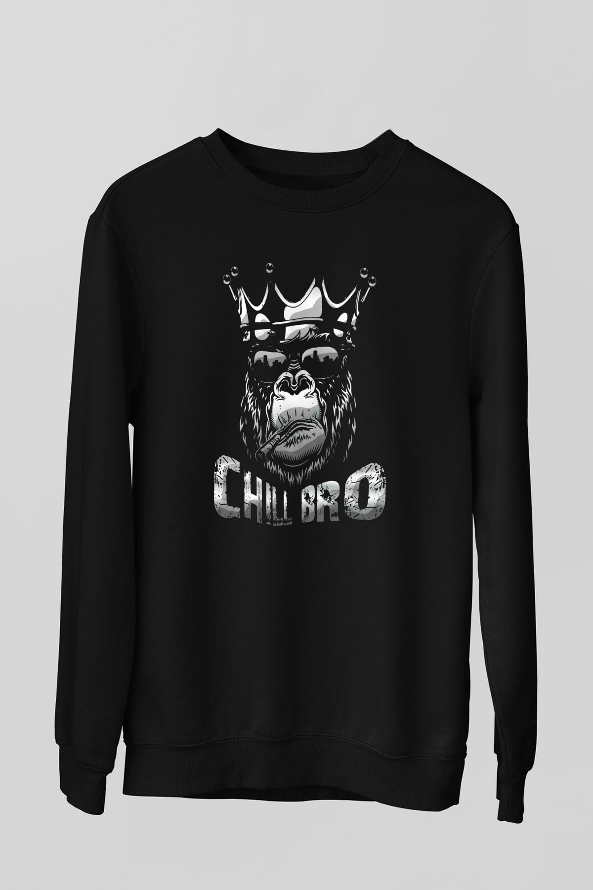 Goril Siyah Unisex Sweatshirt