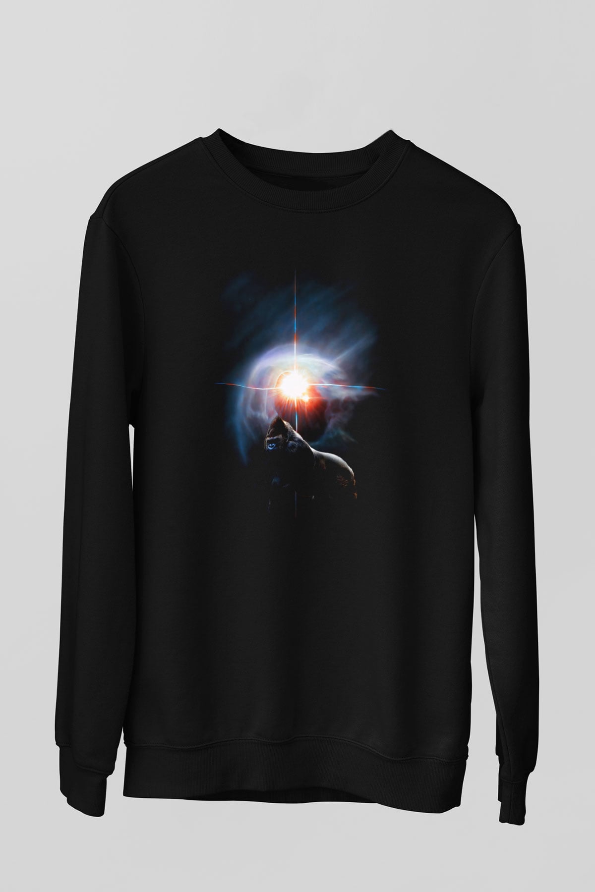 Goril Siyah Unisex Sweatshirt