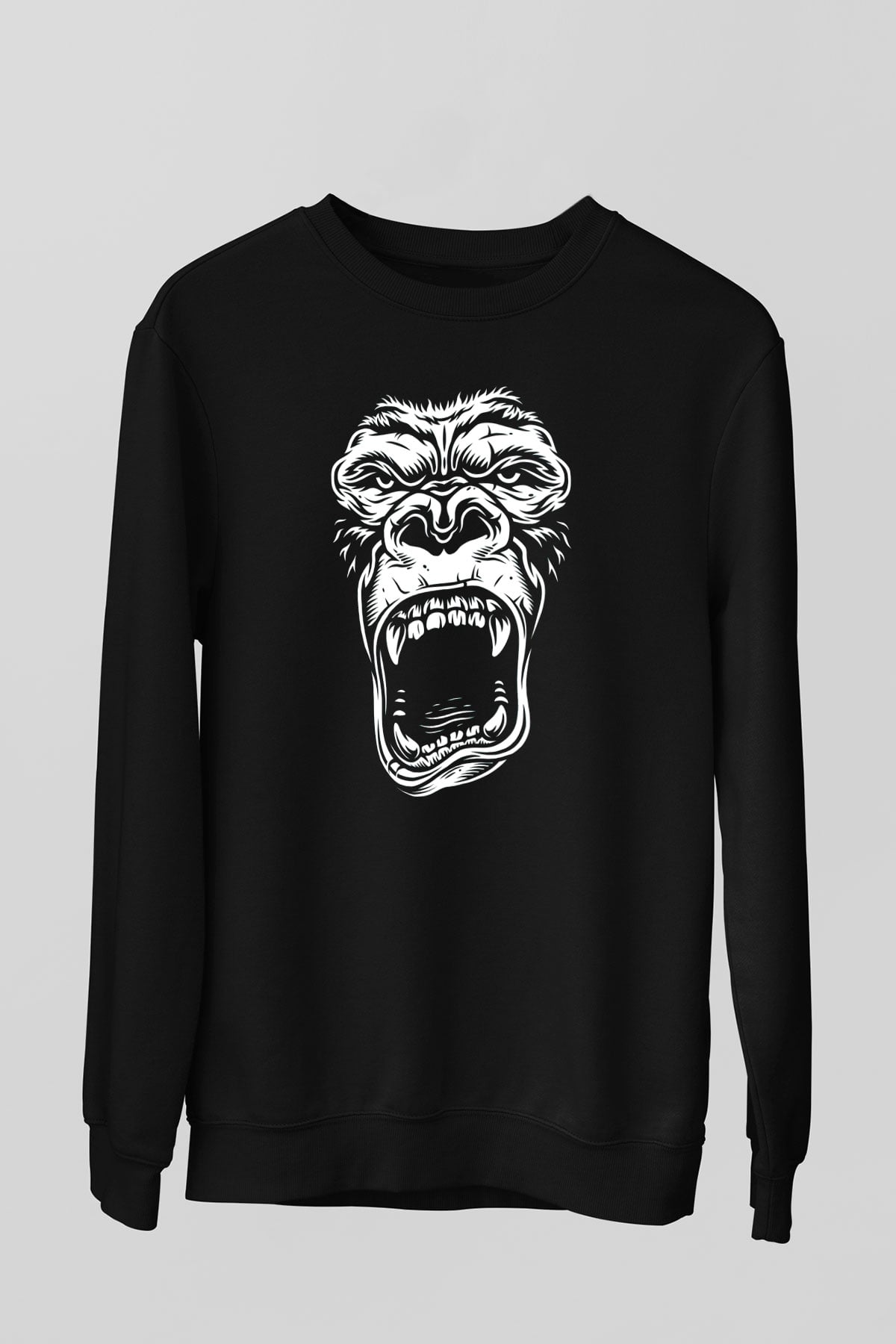 Goril Siyah Unisex Sweatshirt