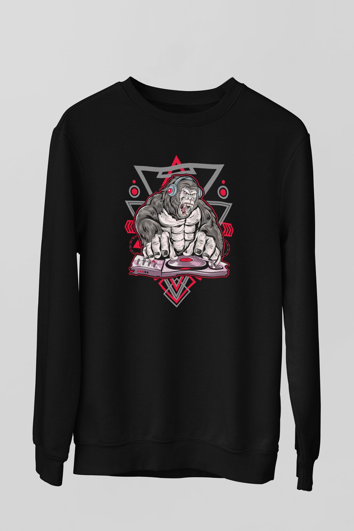 Goril Siyah Unisex Sweatshirt