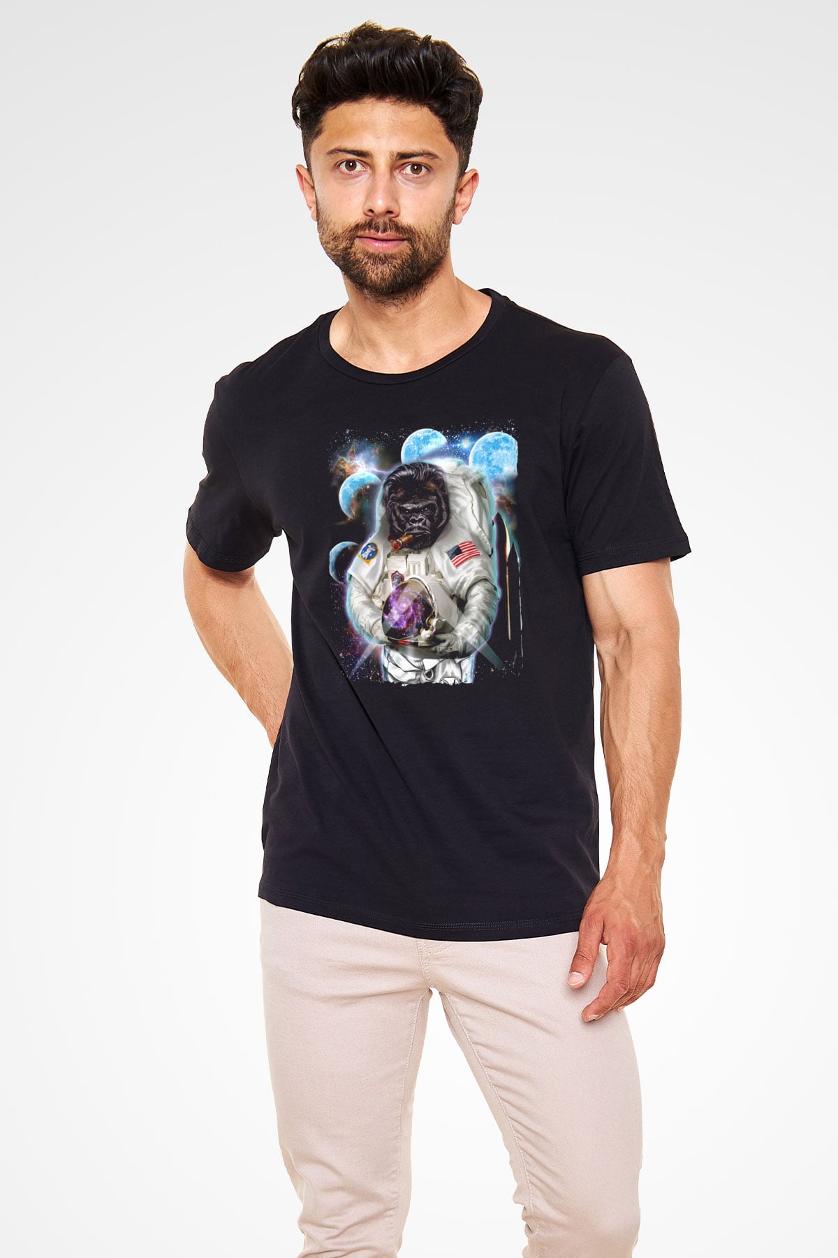 Goril Siyah Unisex Tişört T-Shirt - TişörtFabrikası