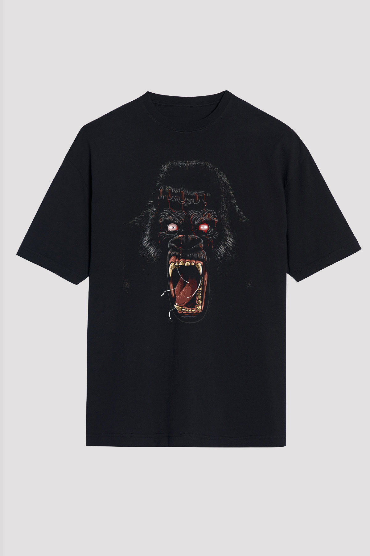 Goril Siyah Unisex Tişört T-Shirt - TişörtFabrikası