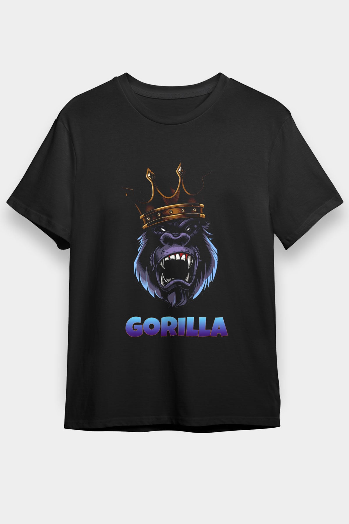 Goril Siyah Unisex Tişört T-Shirt - TişörtFabrikası