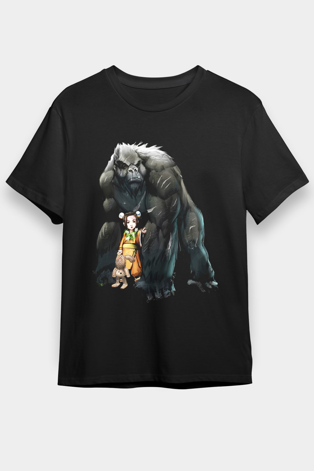 Goril Siyah Unisex Tişört T-Shirt - TişörtFabrikası