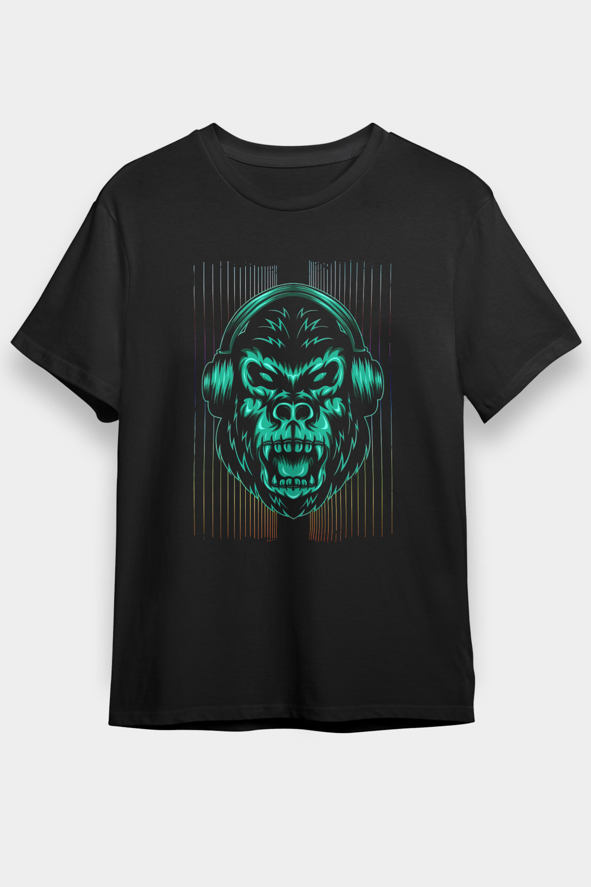 Goril Siyah Unisex Tişört T-Shirt - TişörtFabrikası
