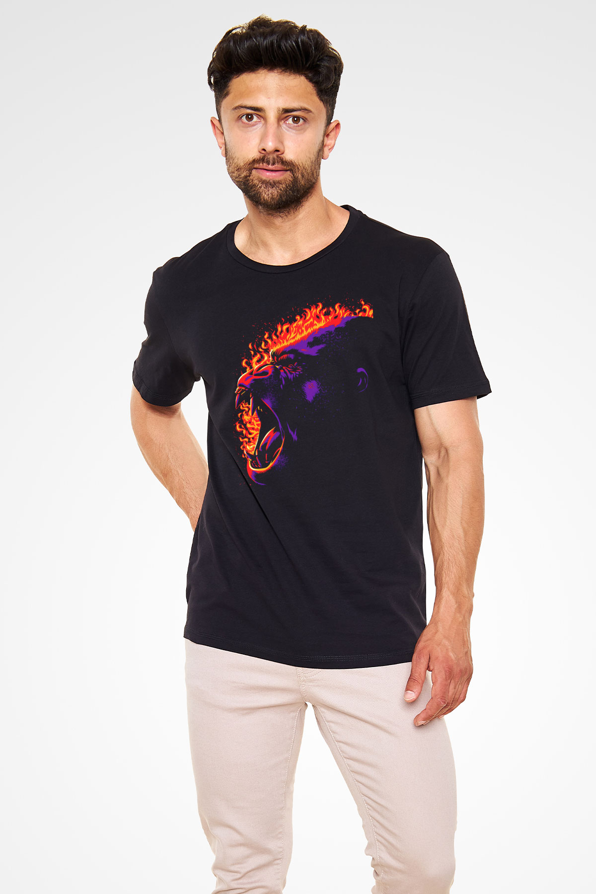 Goril Siyah Unisex Tişört T-Shirt - TişörtFabrikası