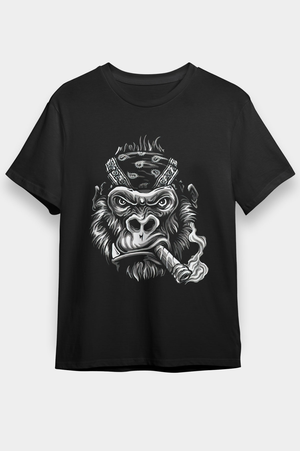 Goril Siyah Unisex Tişört T-Shirt - TişörtFabrikası