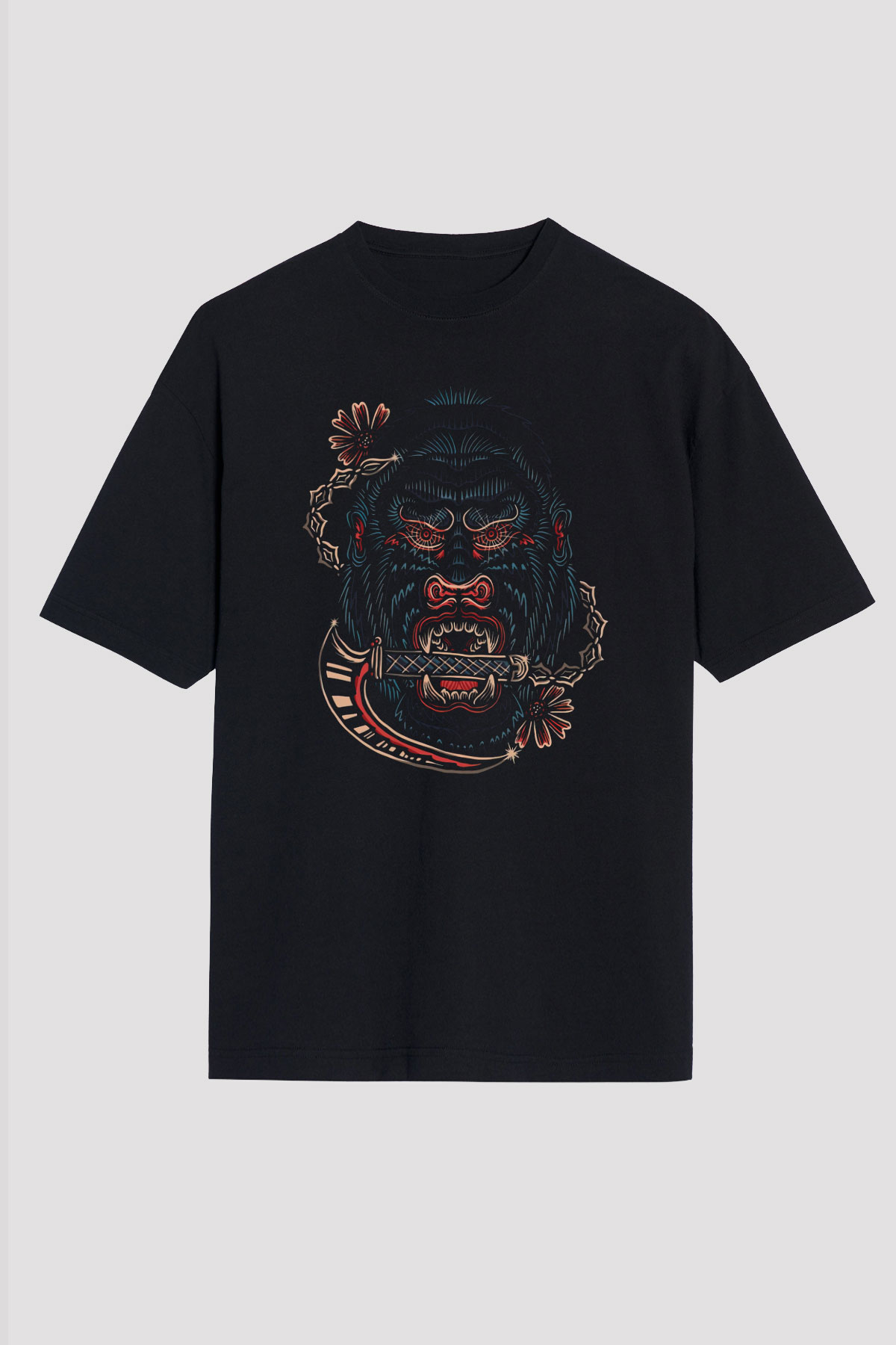 Goril Siyah Unisex Tişört T-Shirt - TişörtFabrikası