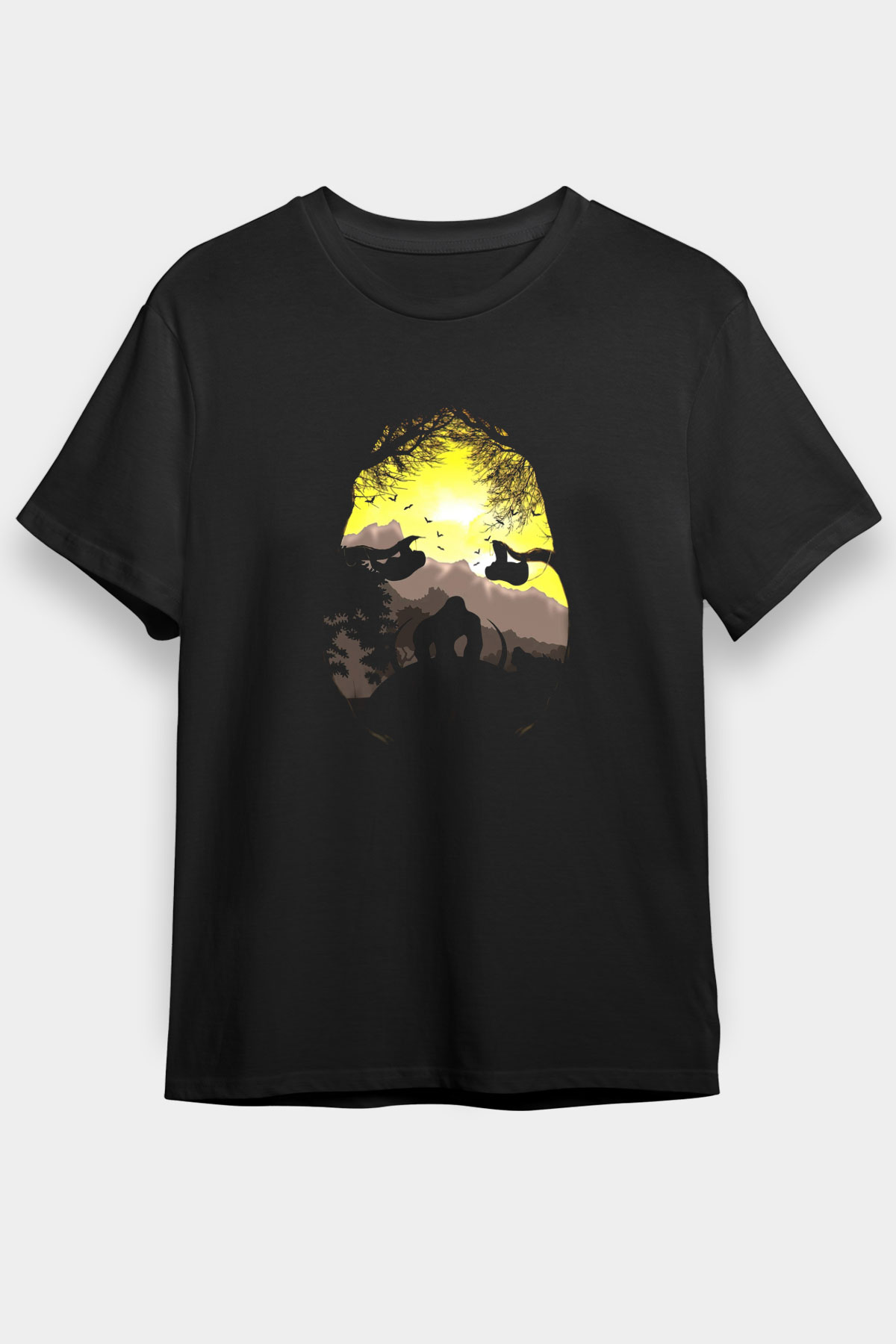 Goril Siyah Unisex Tişört T-Shirt - TişörtFabrikası