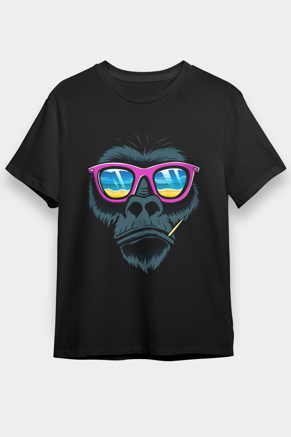 Goril Siyah Unisex Tişört T-Shirt - TişörtFabrikası