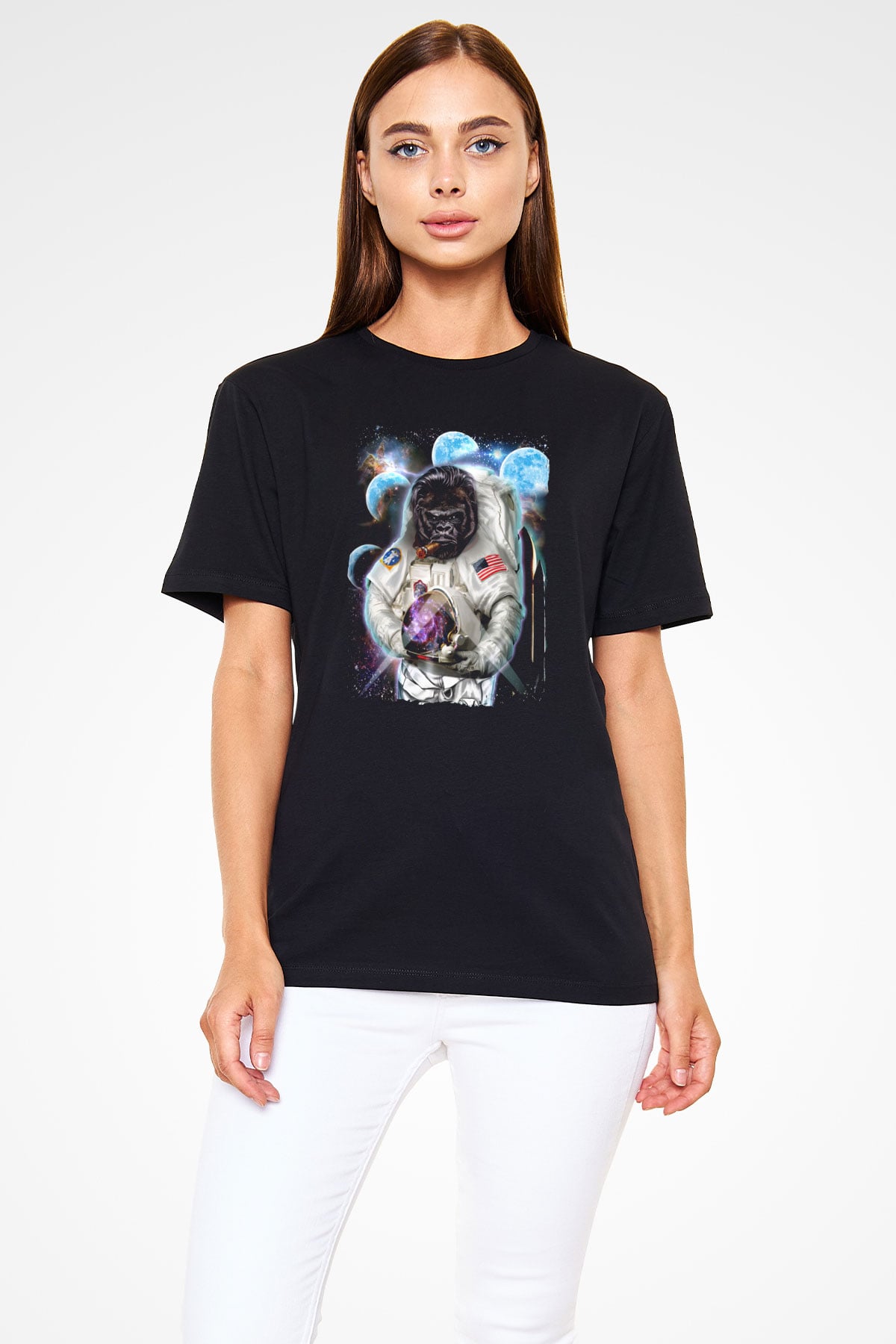 Goril Siyah Unisex Tişört T-Shirt - TişörtFabrikası
