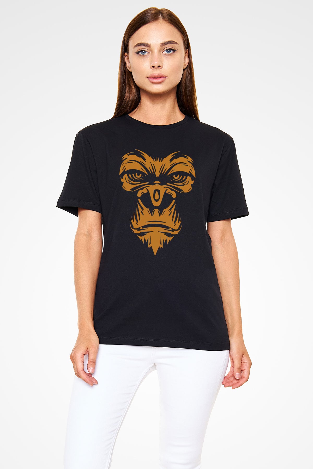 Goril Siyah Unisex Tişört T-Shirt - TişörtFabrikası