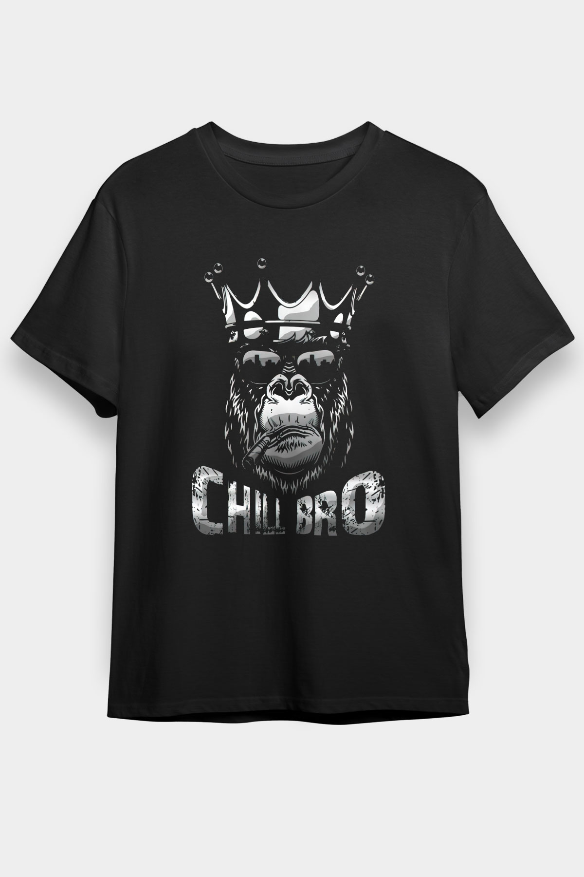 Goril Siyah Unisex Tişört T-Shirt - TişörtFabrikası