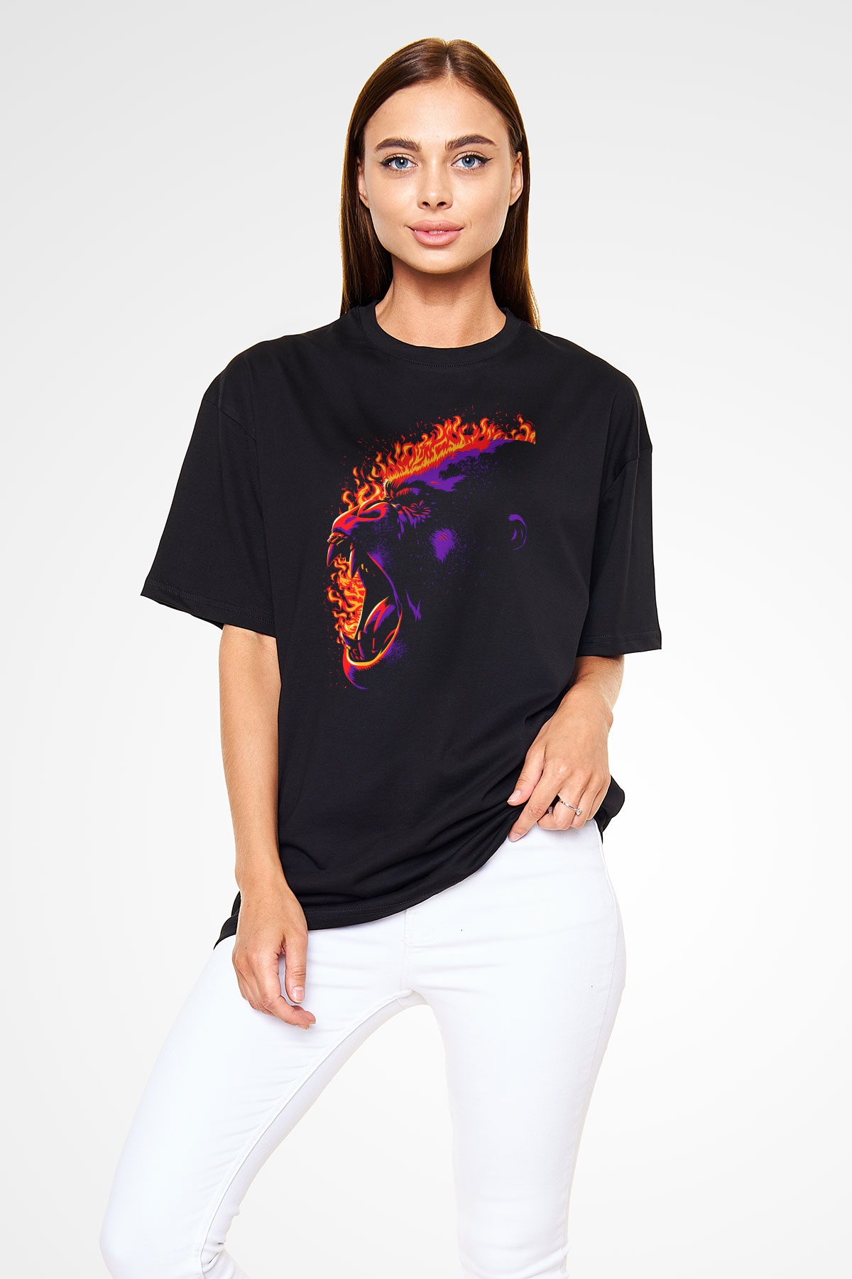 Goril Siyah Unisex Tişört T-Shirt - TişörtFabrikası