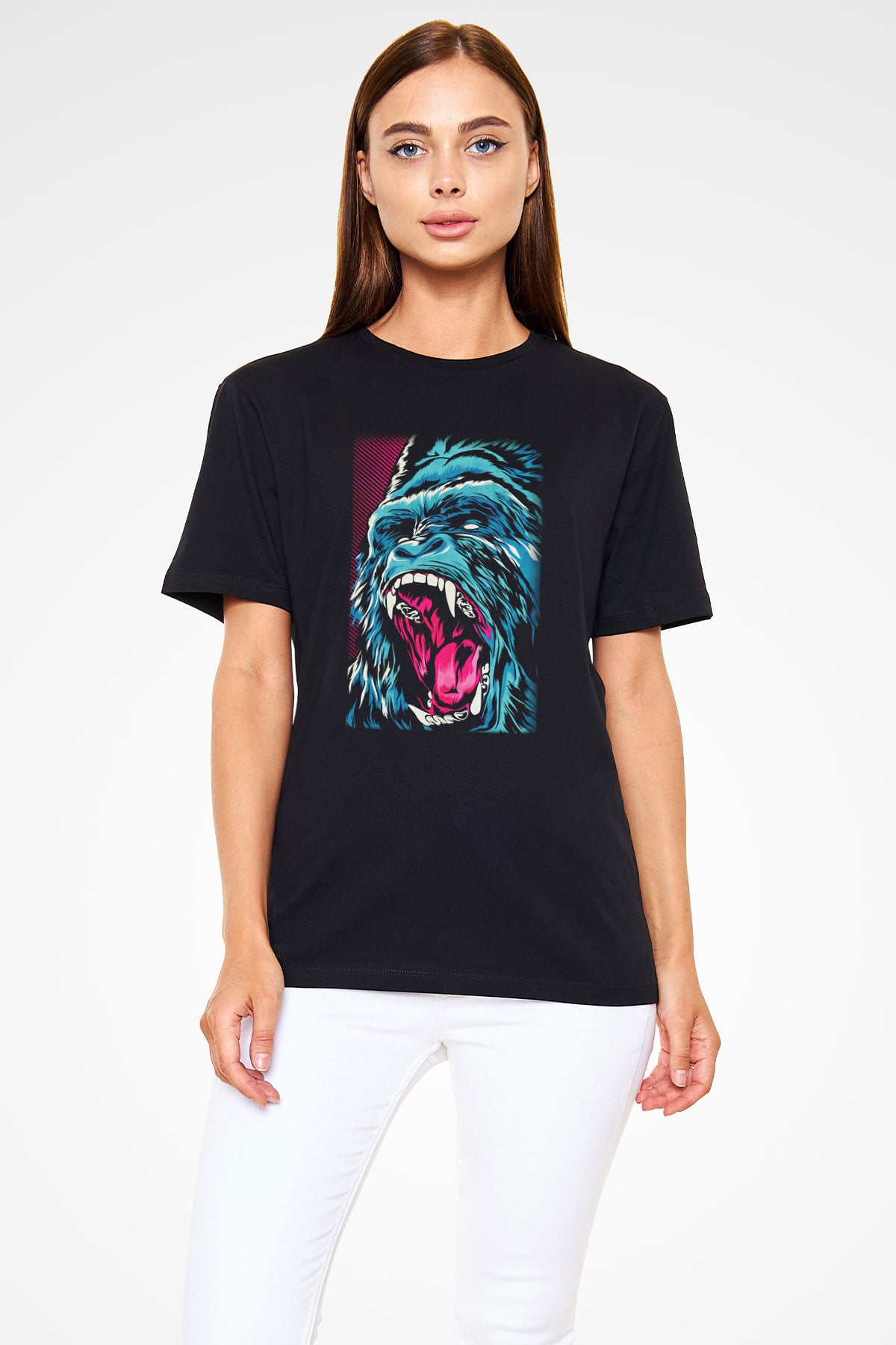 Goril Siyah Unisex Tişört T-Shirt - TişörtFabrikası
