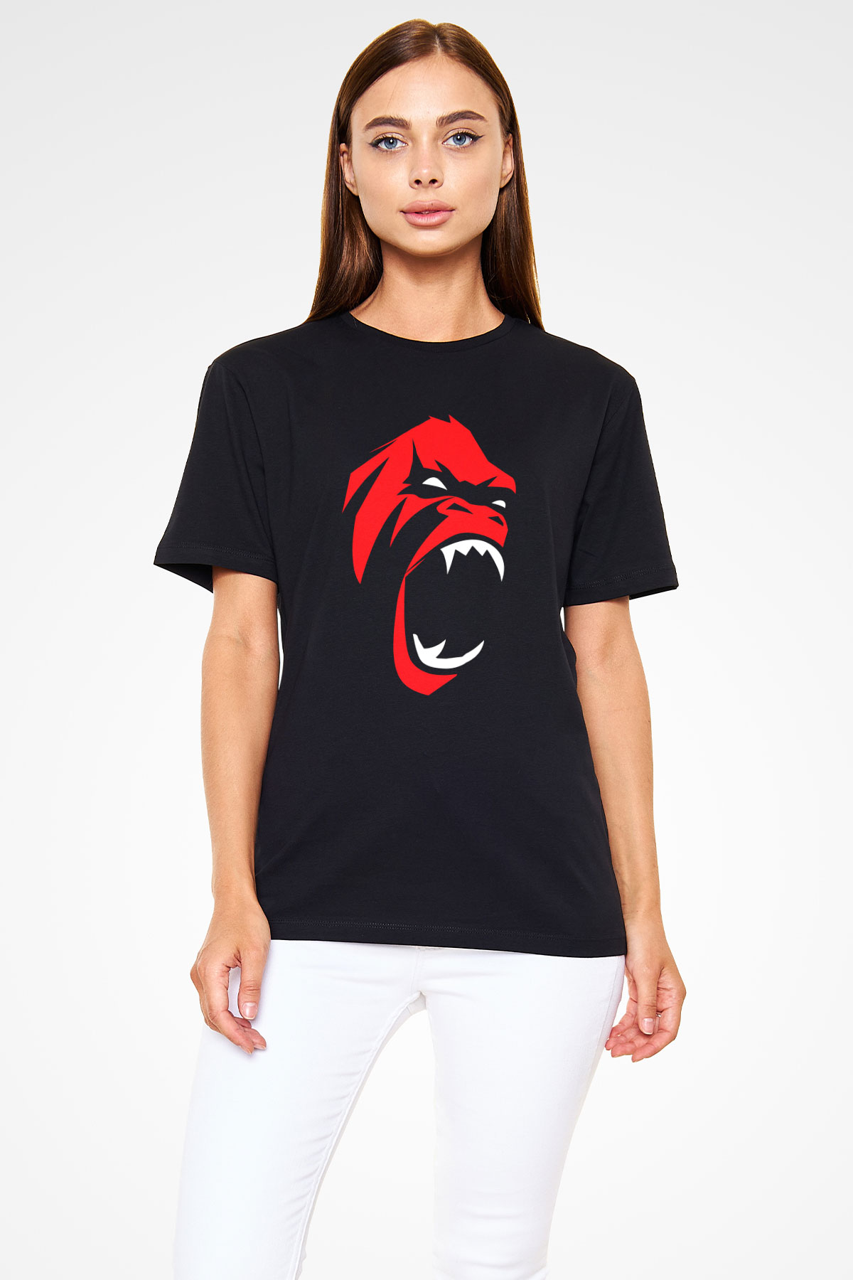 Goril Siyah Unisex Tişört T-Shirt - TişörtFabrikası