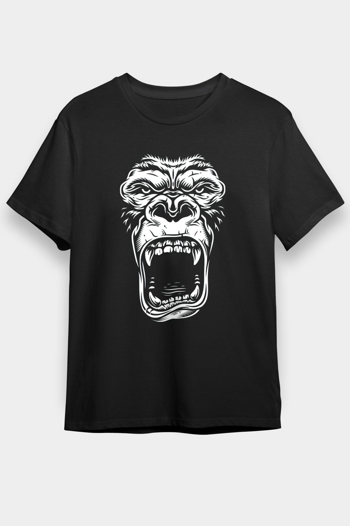 Goril Siyah Unisex Tişört T-Shirt - TişörtFabrikası