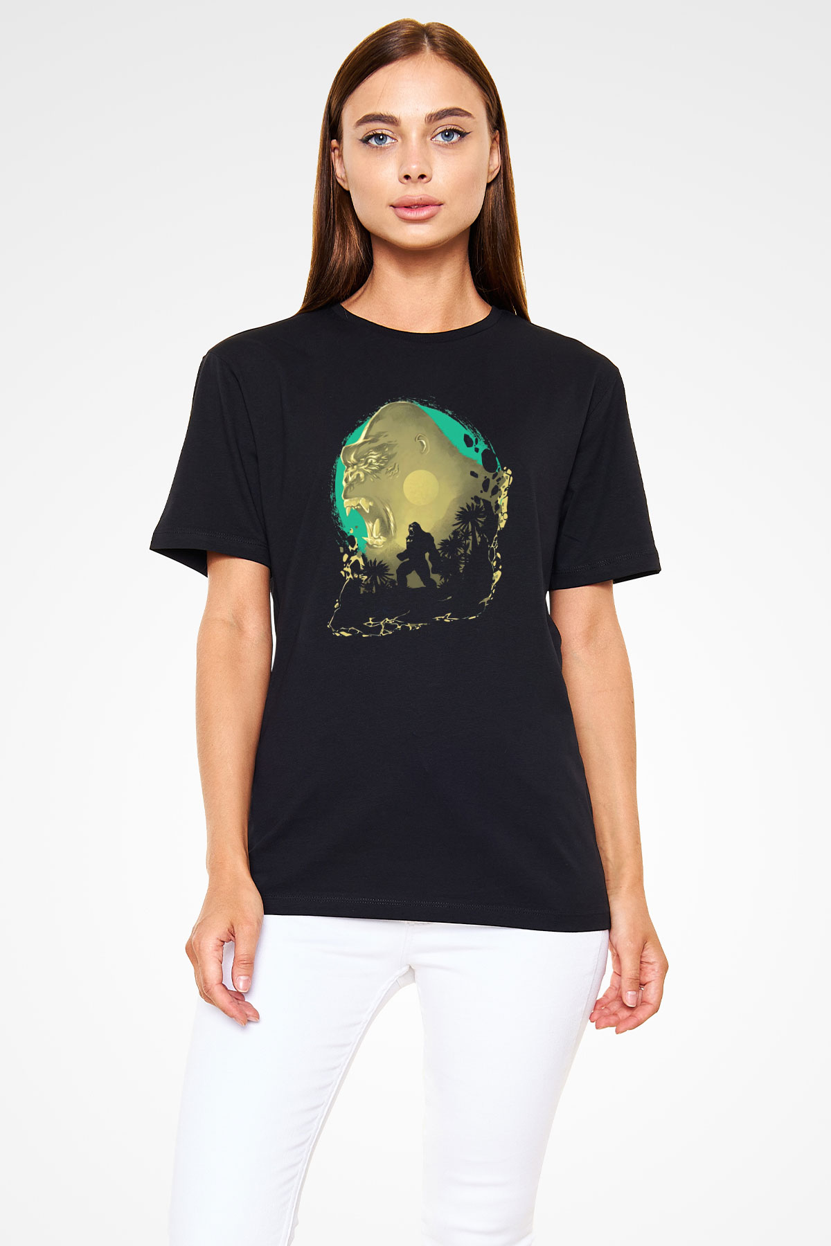 Goril Siyah Unisex Tişört T-Shirt - TişörtFabrikası