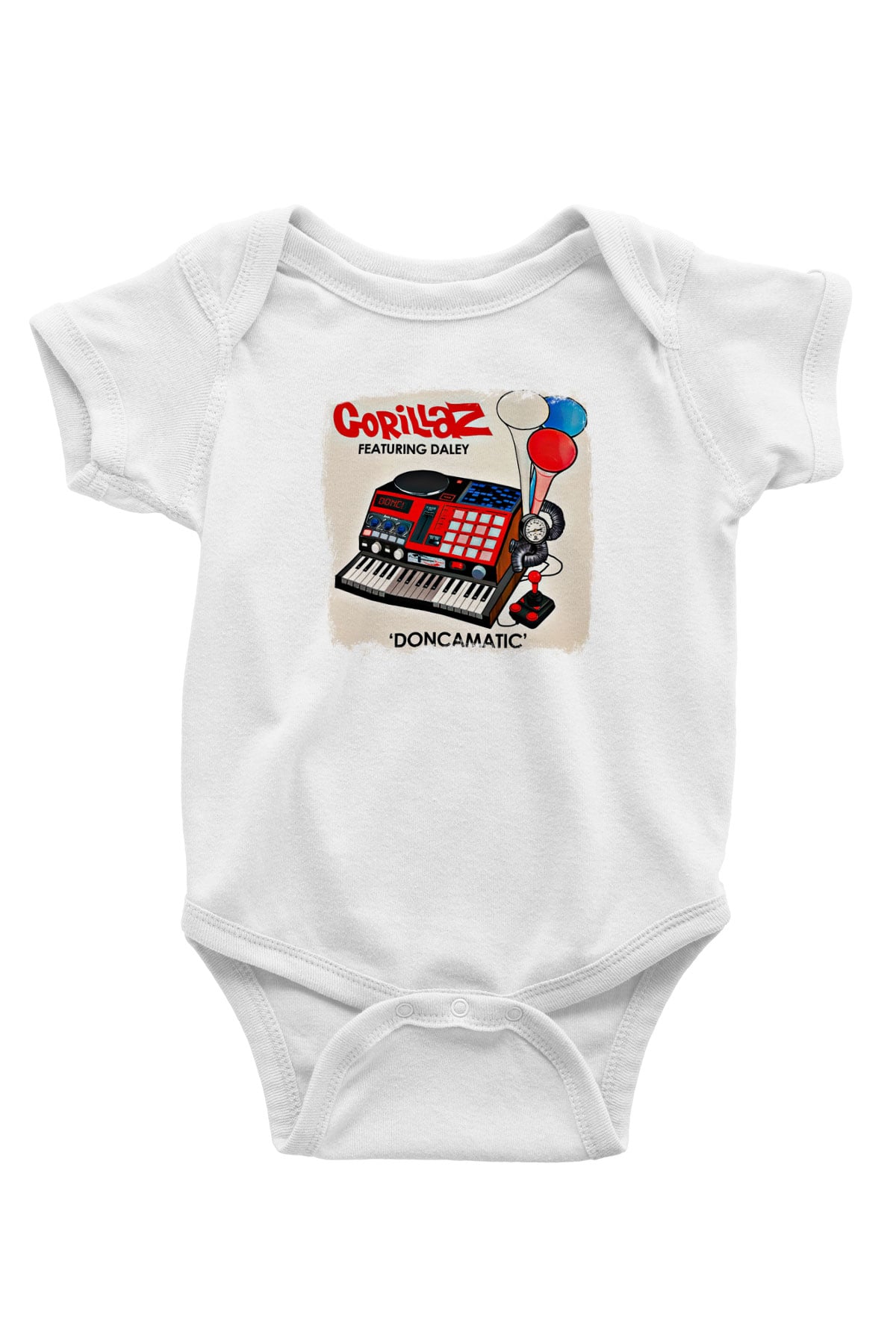Gorillaz Baskılı Unisex Beyaz Bebek Body - Zıbın