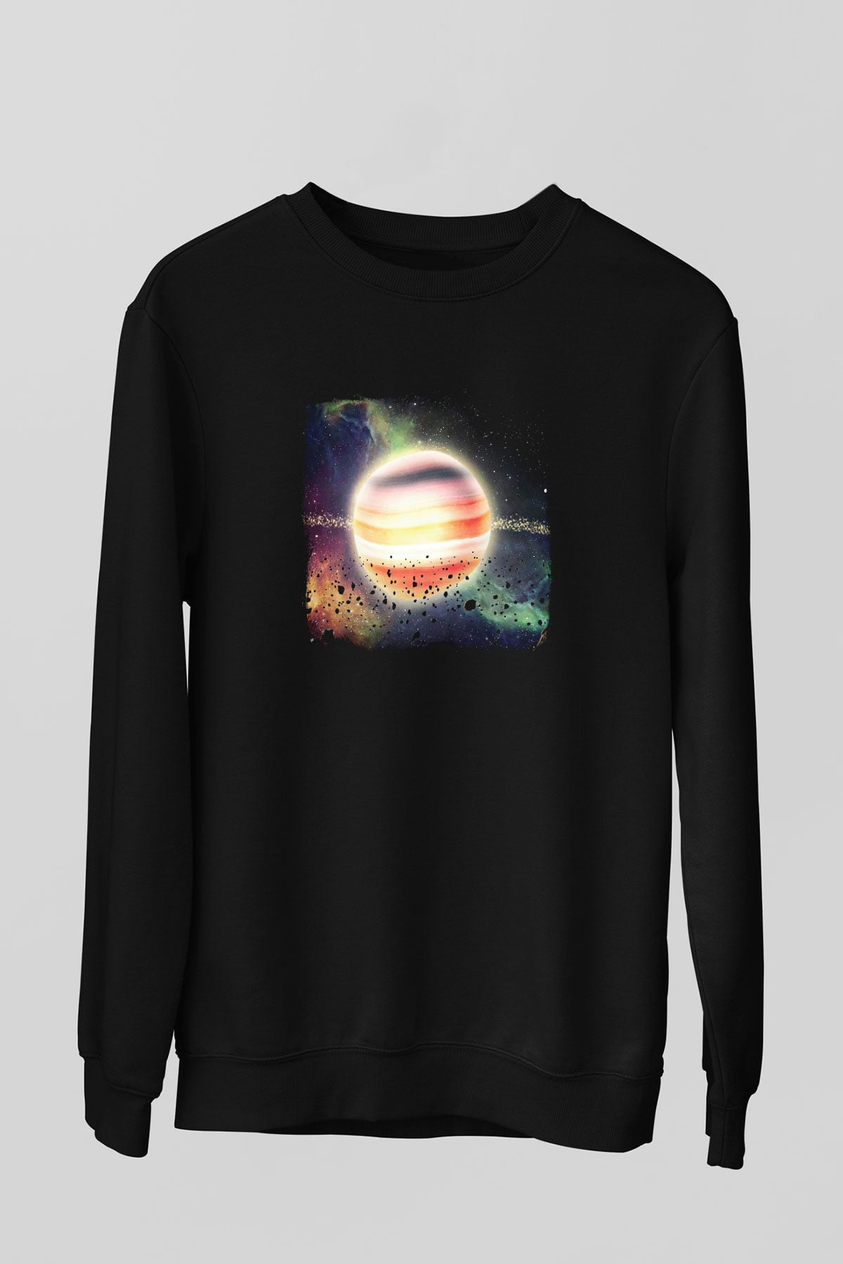 Gorillaz Baskılı Unisex Siyah Sweatshirt