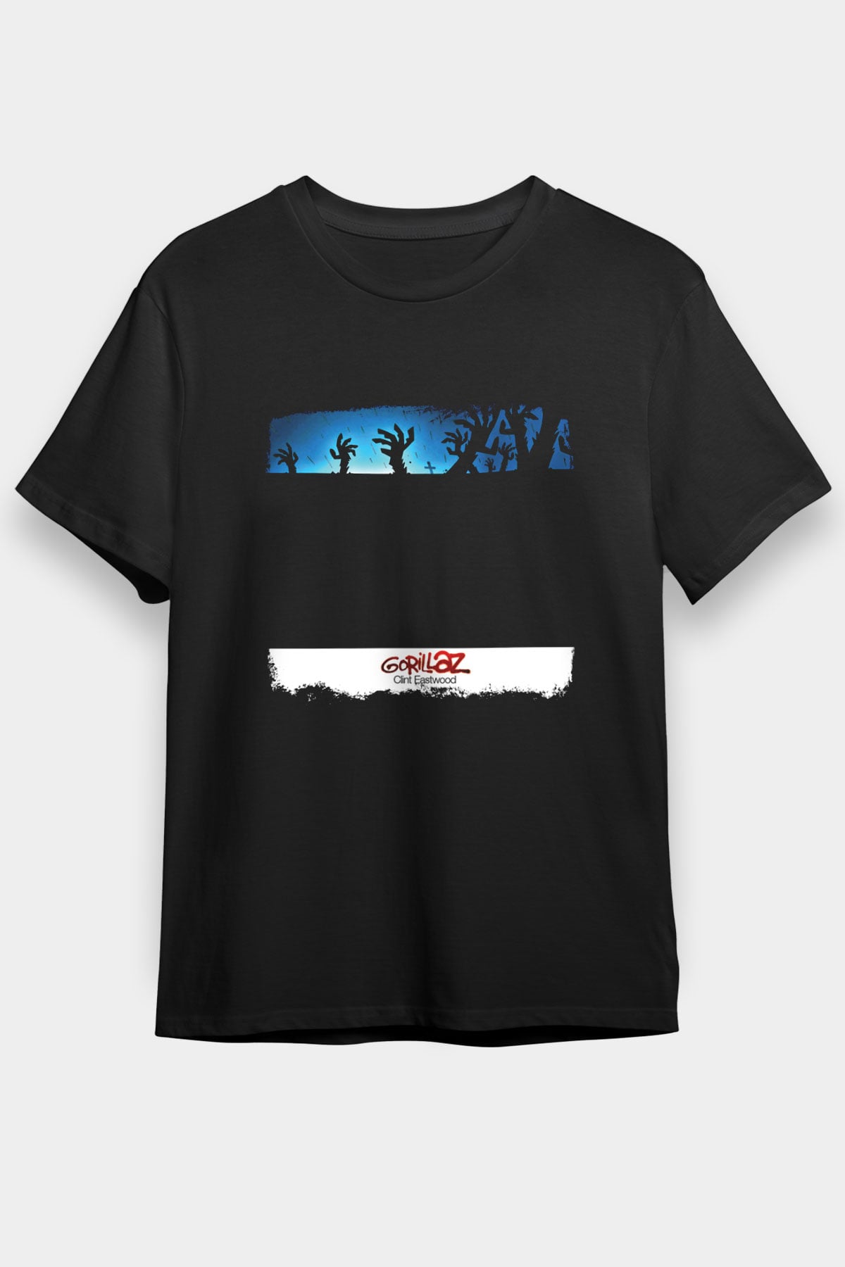 Gorillaz Baskılı Unisex Siyah Tişört